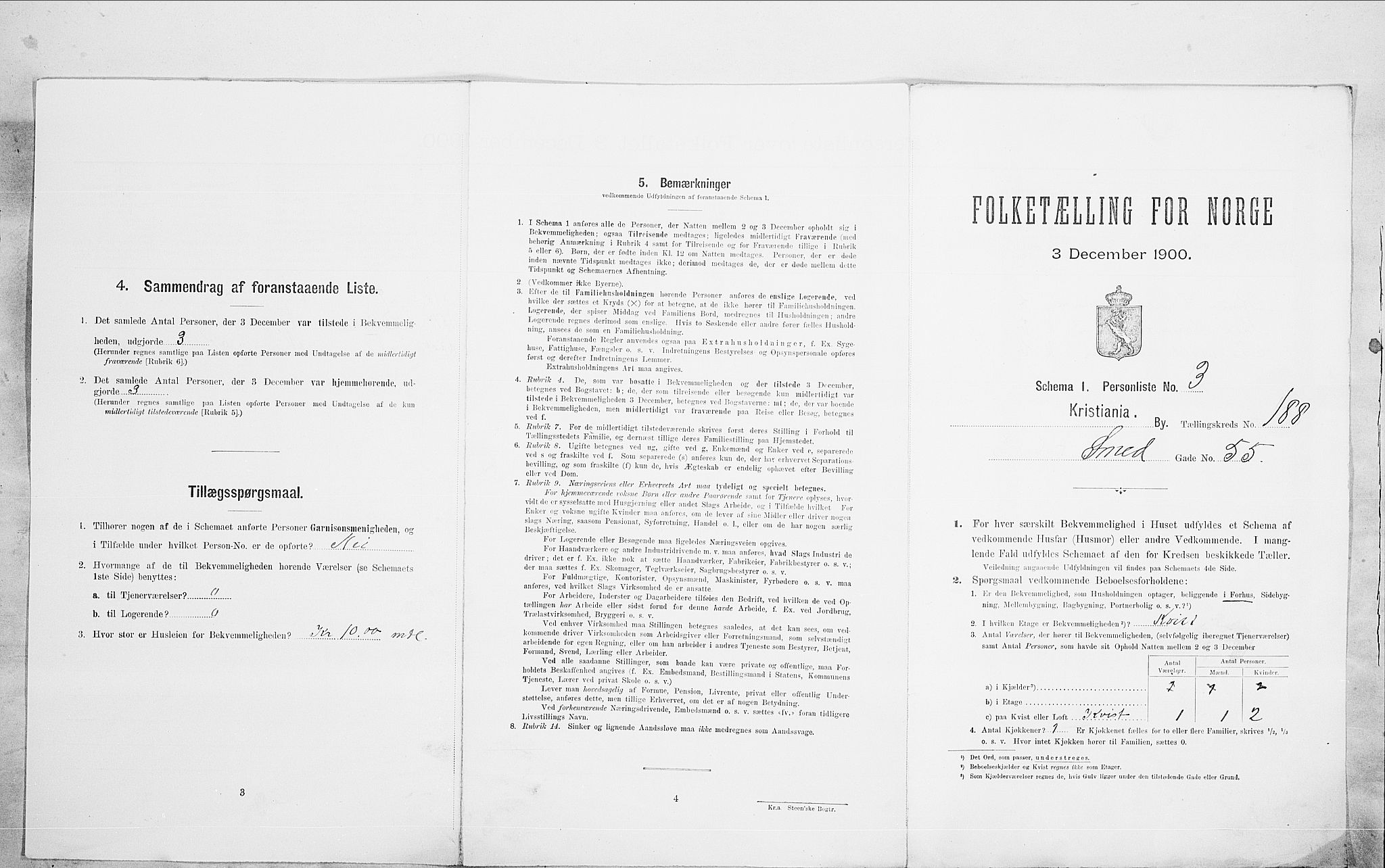 SAO, 1900 census for Kristiania, 1900, p. 87063