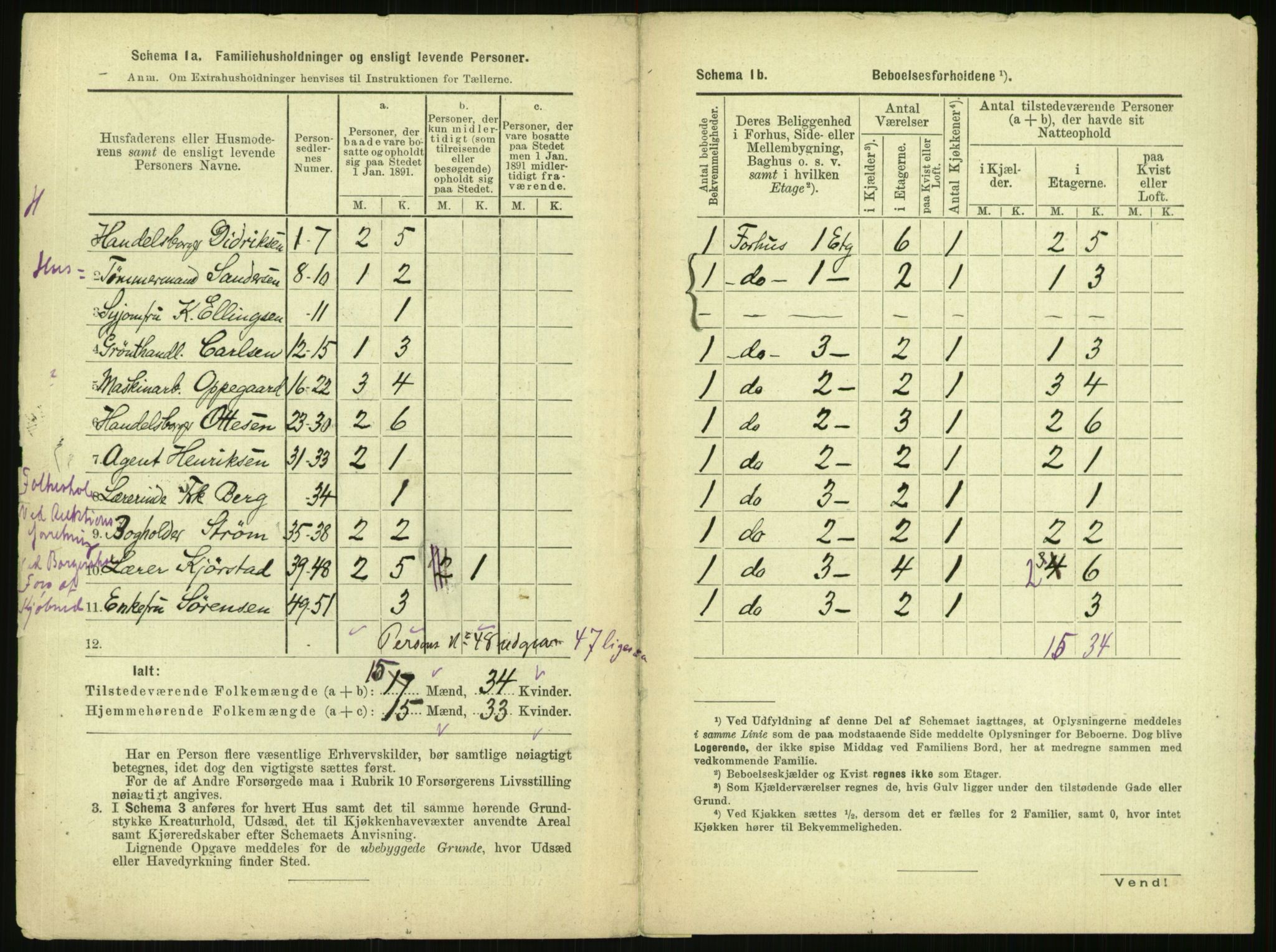 RA, 1891 census for 0301 Kristiania, 1891, p. 136465