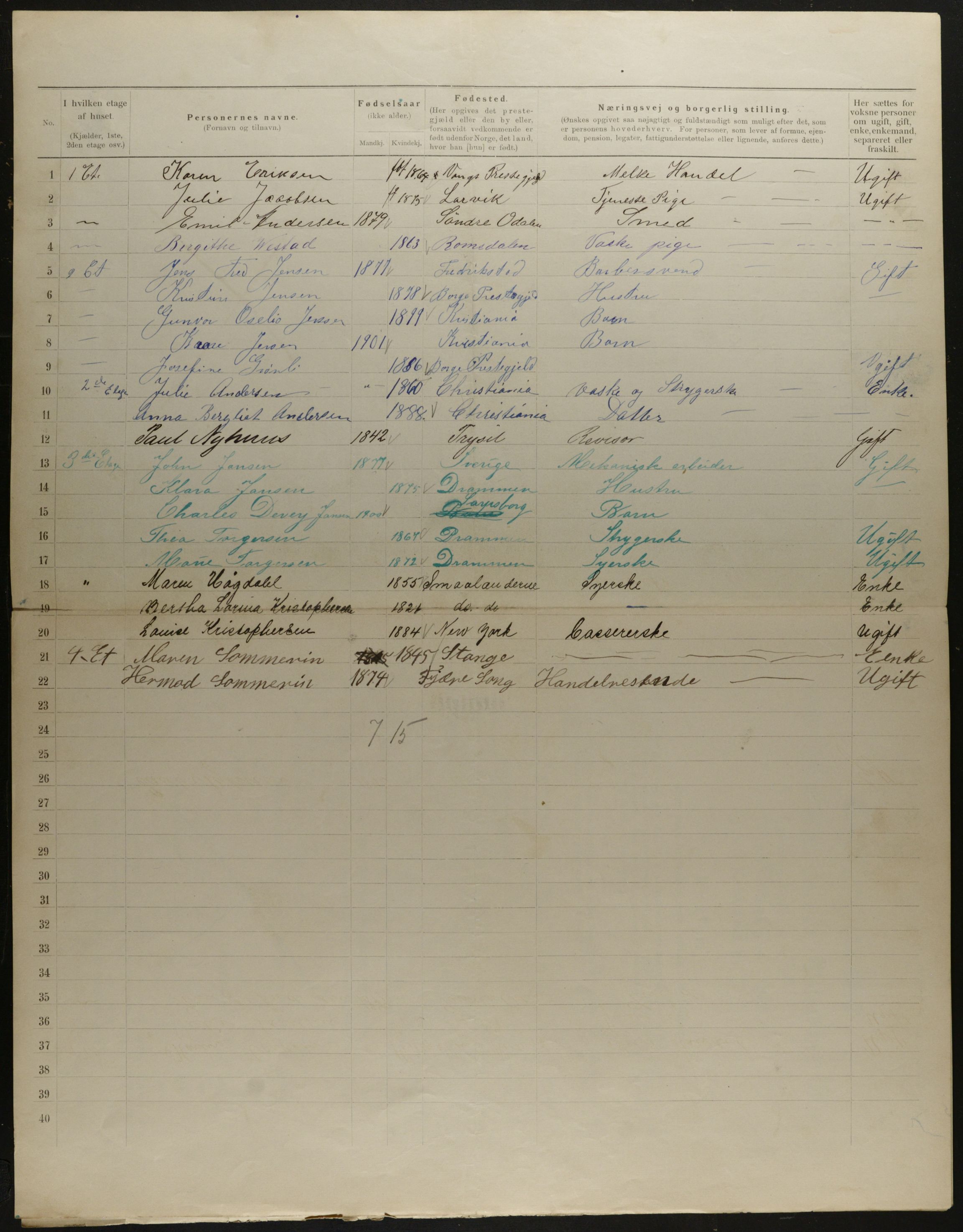 OBA, Municipal Census 1901 for Kristiania, 1901, p. 10759