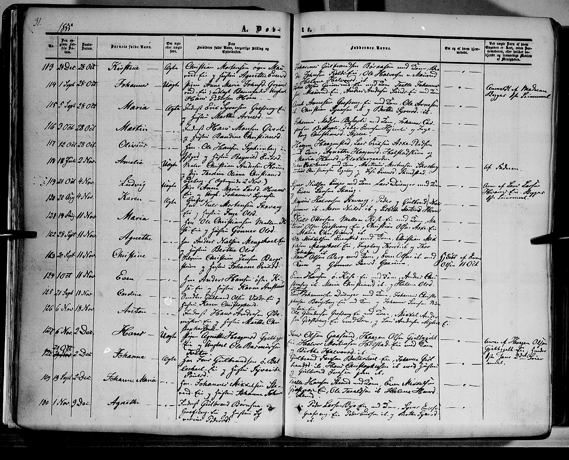 Nes prestekontor, Hedmark, AV/SAH-PREST-020/K/Ka/L0004: Parish register (official) no. 4, 1852-1886, p. 31