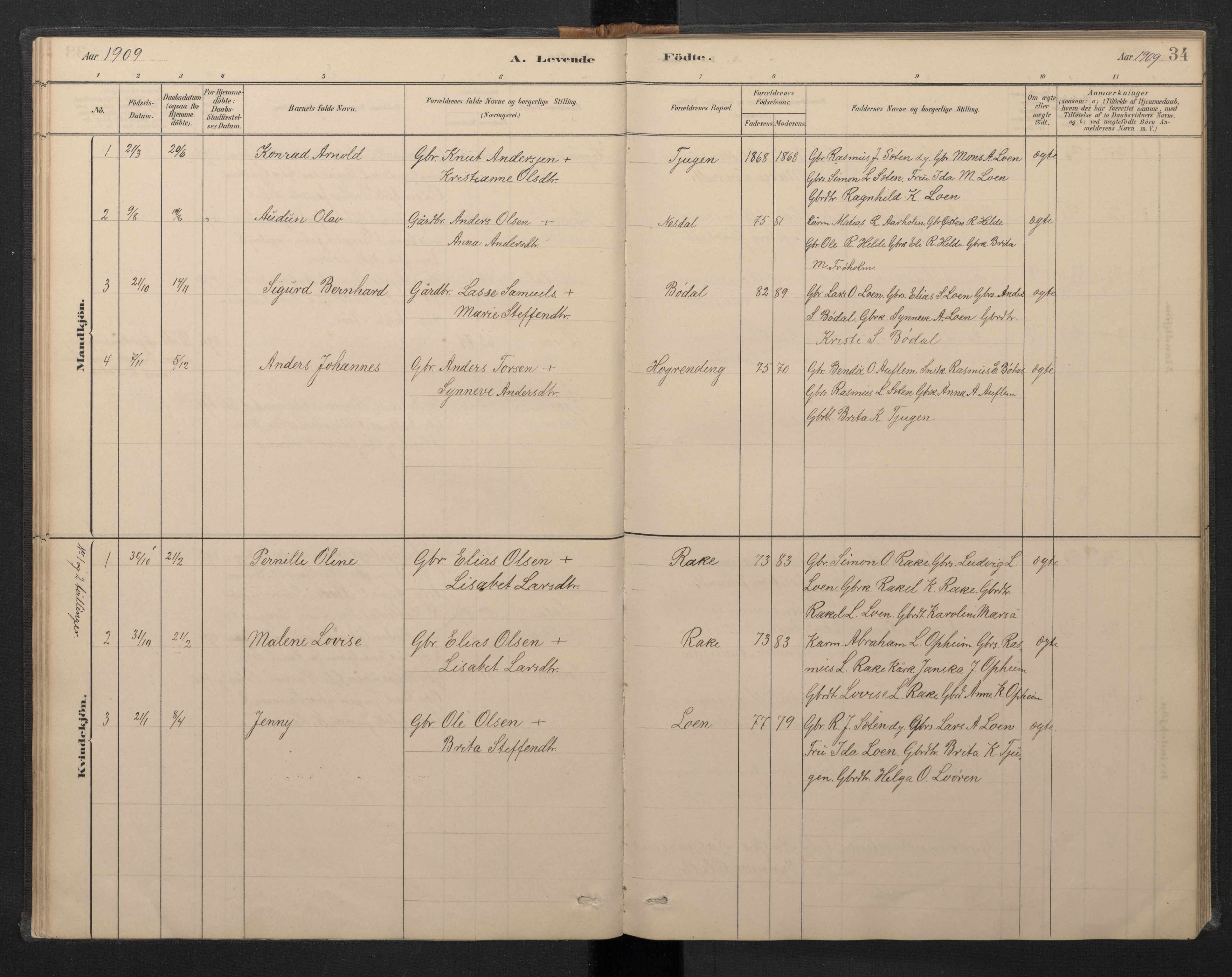 Stryn Sokneprestembete, SAB/A-82501: Parish register (copy) no. B 3, 1881-1918, p. 33b-34a