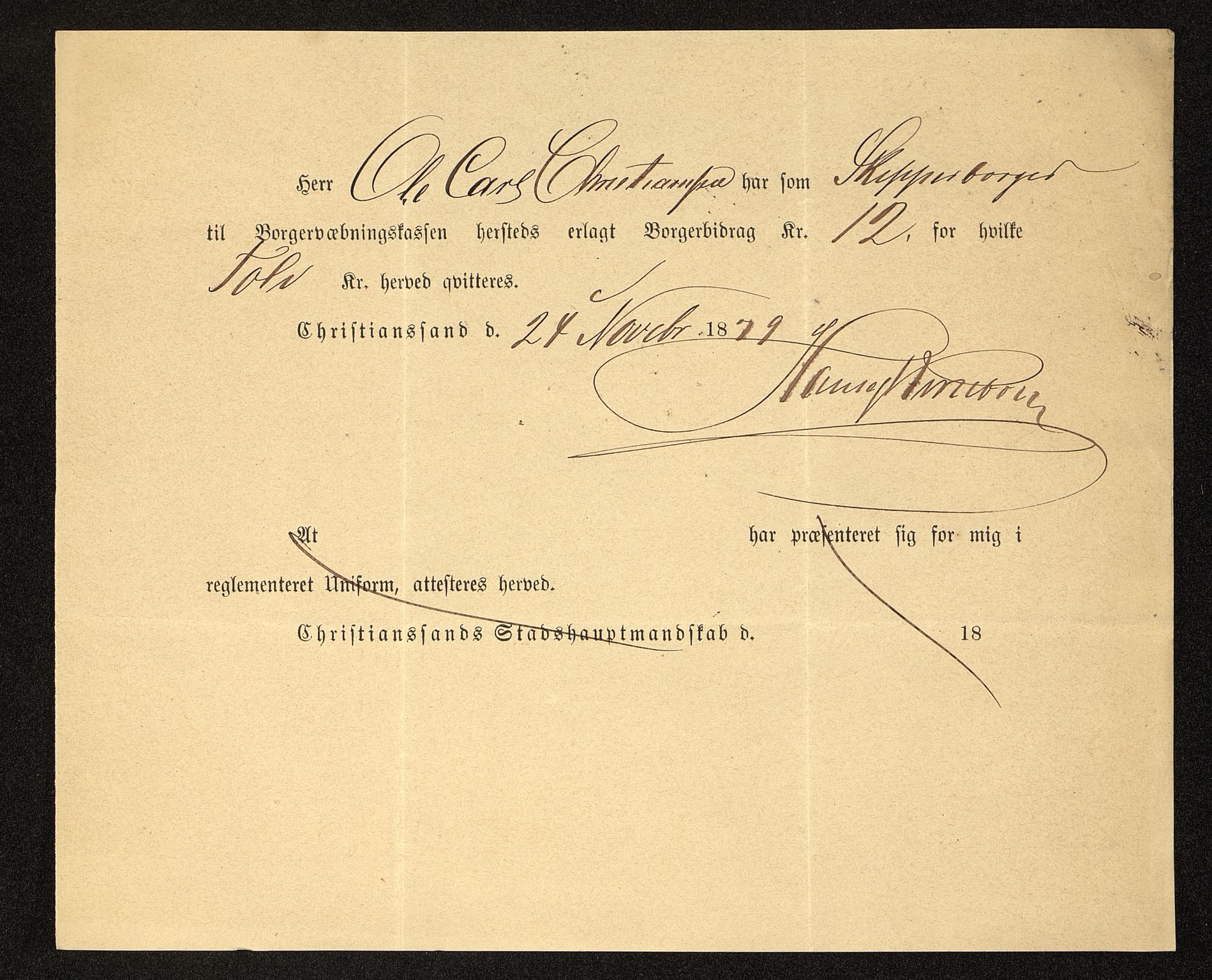 Kristiansand By - Magistraten, ARKSOR/1001KG122/G/Gc/L0009: Borgerbrev, 1877-1901