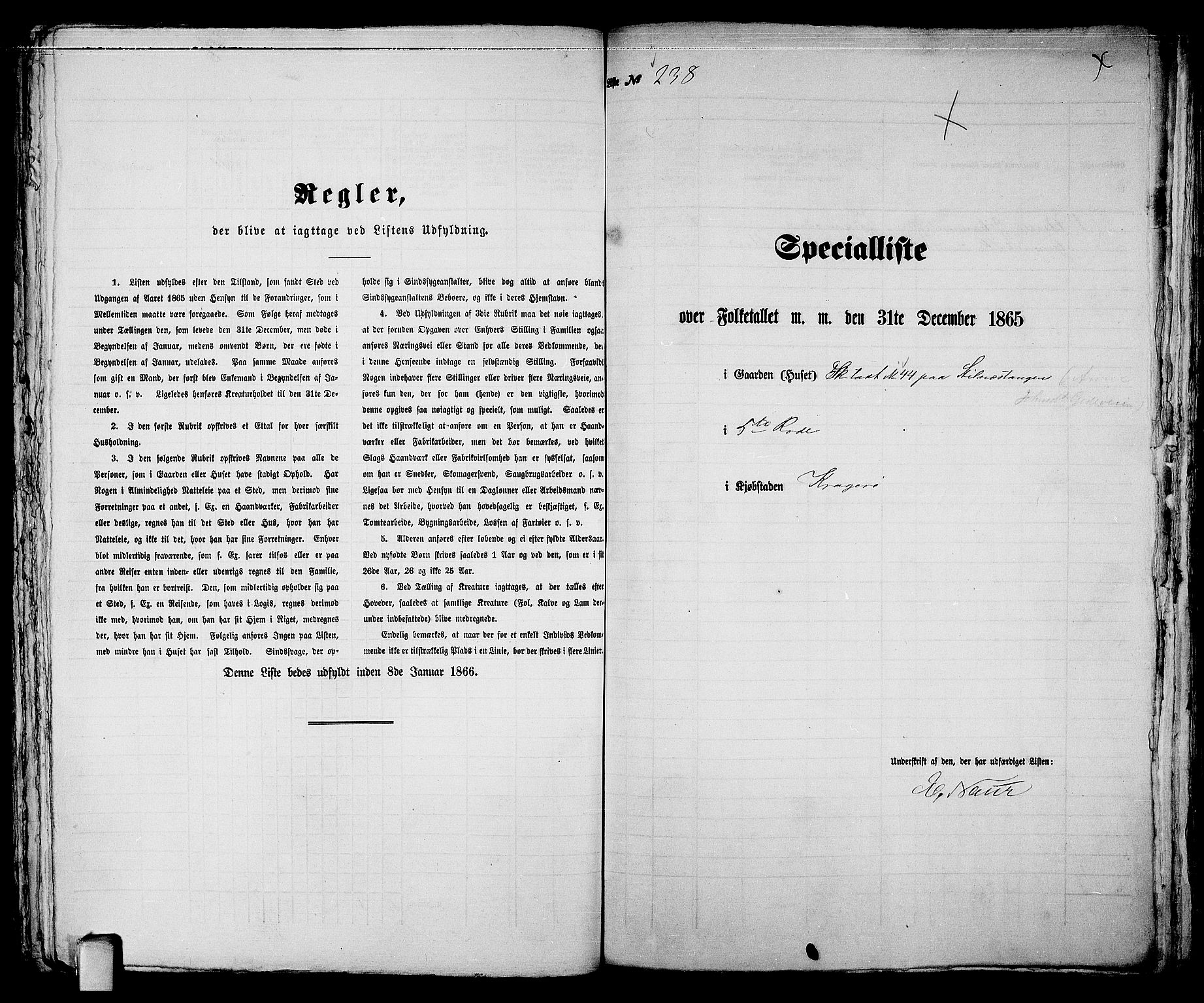 RA, 1865 census for Kragerø/Kragerø, 1865, p. 486