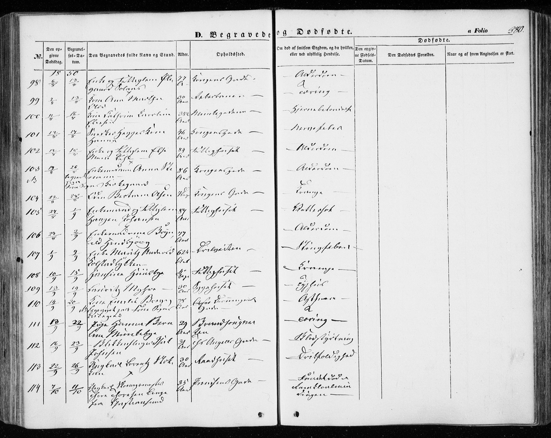 Ministerialprotokoller, klokkerbøker og fødselsregistre - Sør-Trøndelag, AV/SAT-A-1456/601/L0051: Parish register (official) no. 601A19, 1848-1857, p. 380