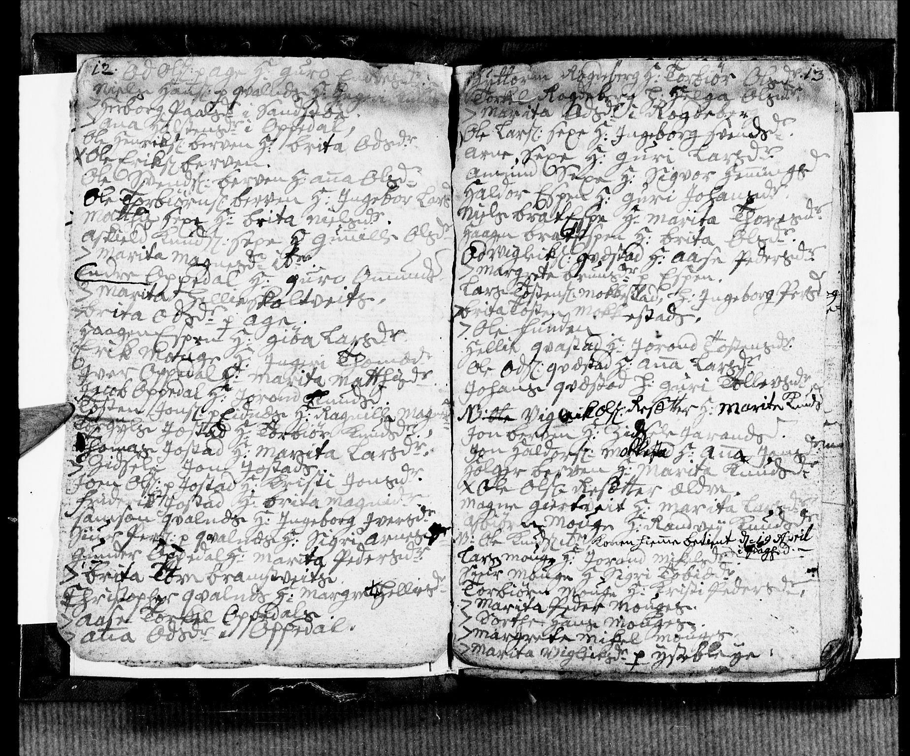 Ullensvang sokneprestembete, SAB/A-78701/H/Hab: Parish register (copy) no. B 2, 1766-1768, p. 12-13