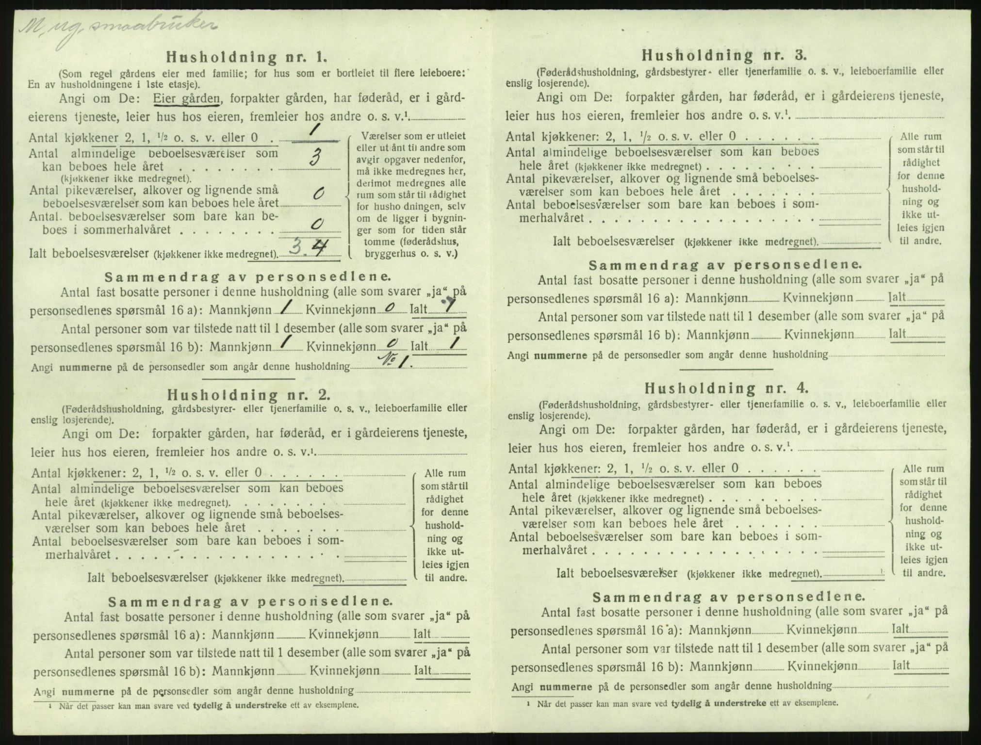 SAK, 1920 census for Holt, 1920, p. 489