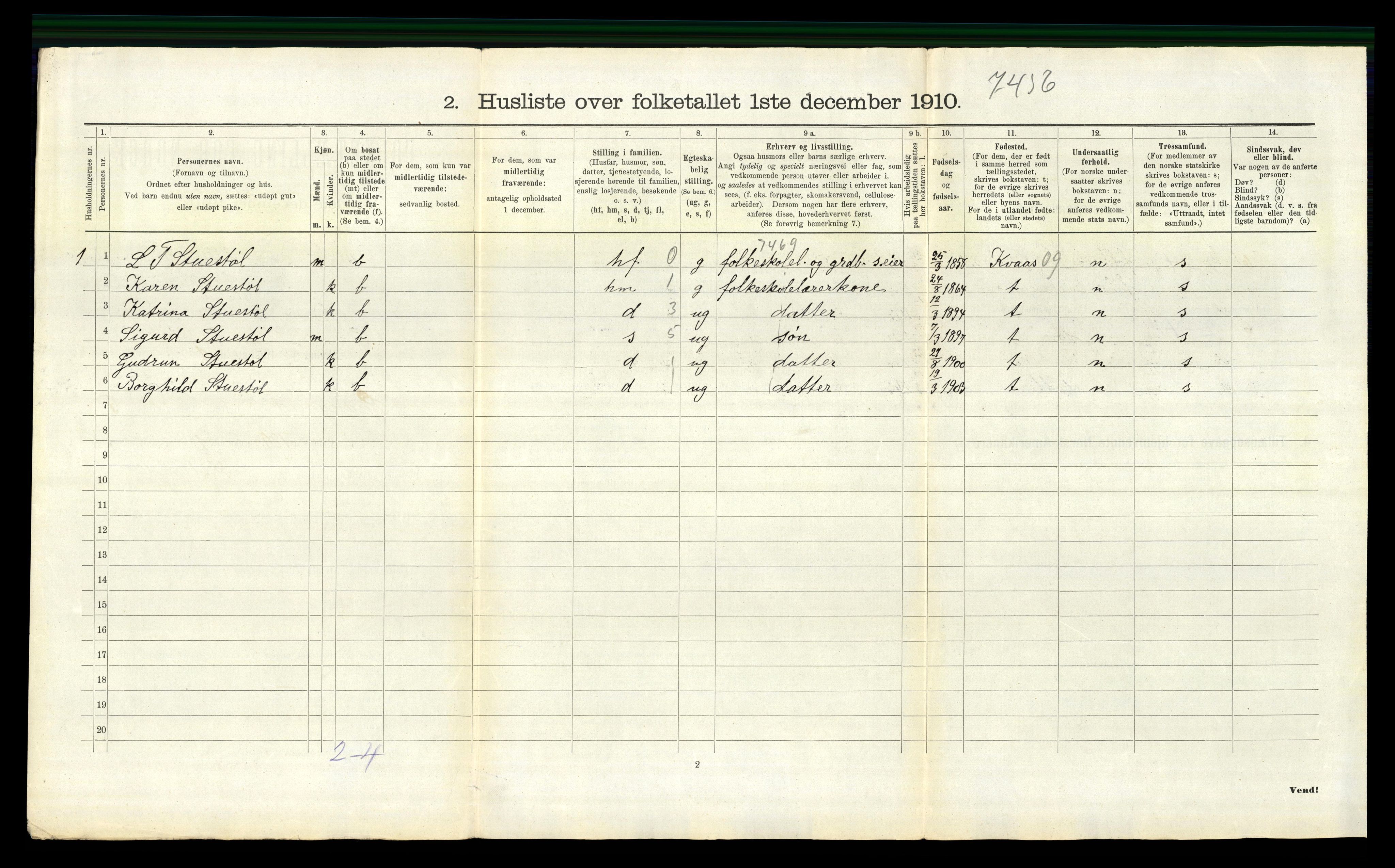 RA, 1910 census for Spangereid, 1910, p. 706