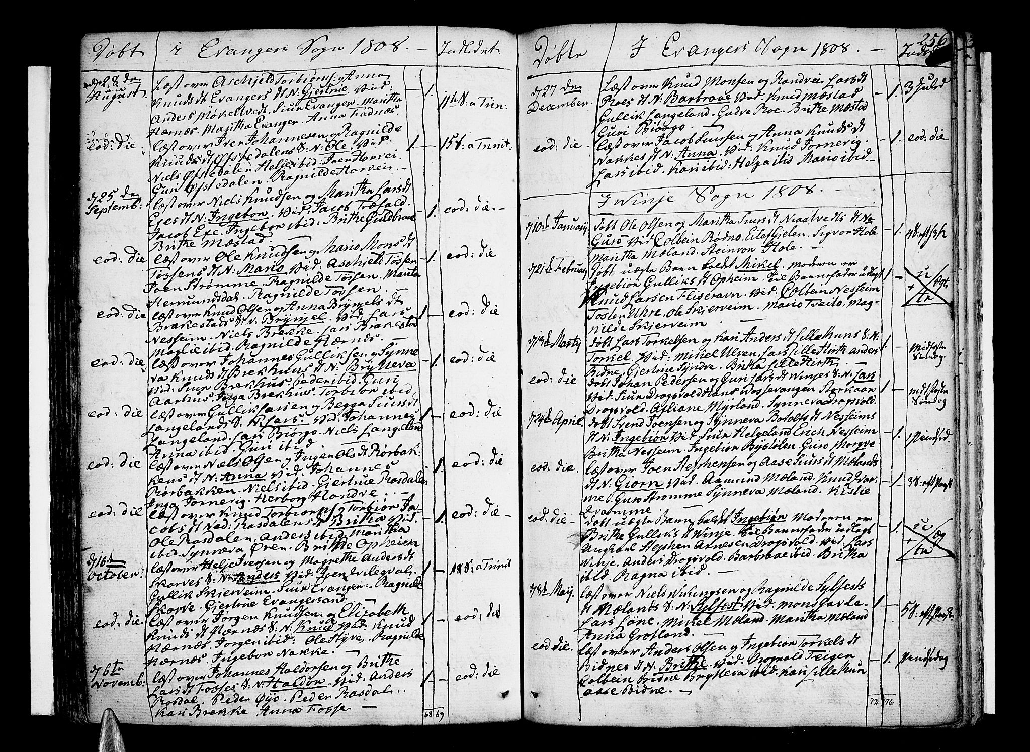 Voss sokneprestembete, AV/SAB-A-79001/H/Haa: Parish register (official) no. A 9, 1780-1810, p. 256