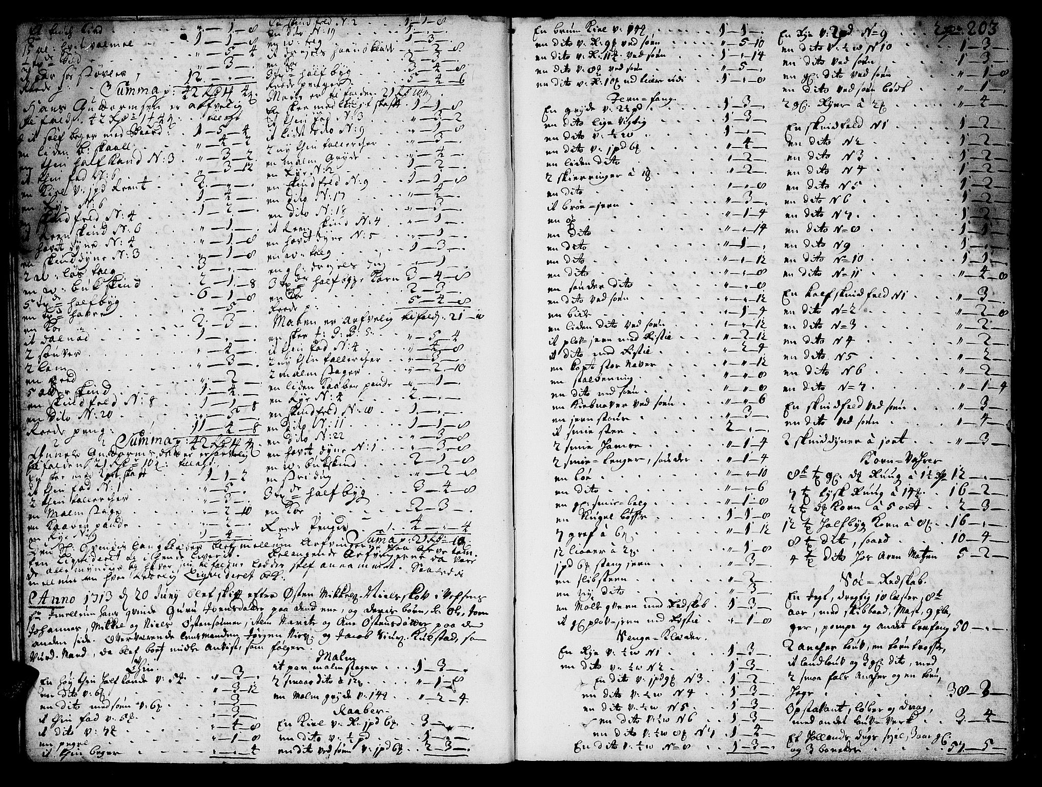 Helgeland sorenskriveri, AV/SAT-A-0004/3/3A/L0003: Skifteprotokoll 3B, 1713-1715, p. 202b-203a