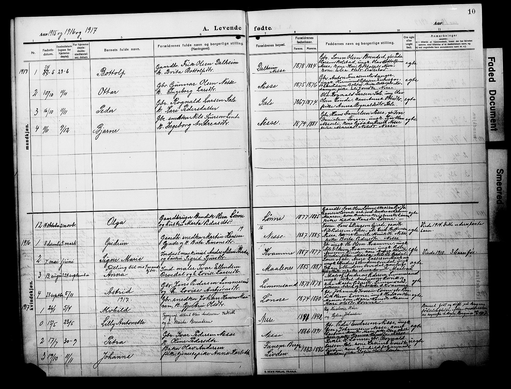 Balestrand sokneprestembete, AV/SAB-A-79601/H/Hab/Habc/L0004: Parish register (copy) no. C 4, 1909-1929, p. 10