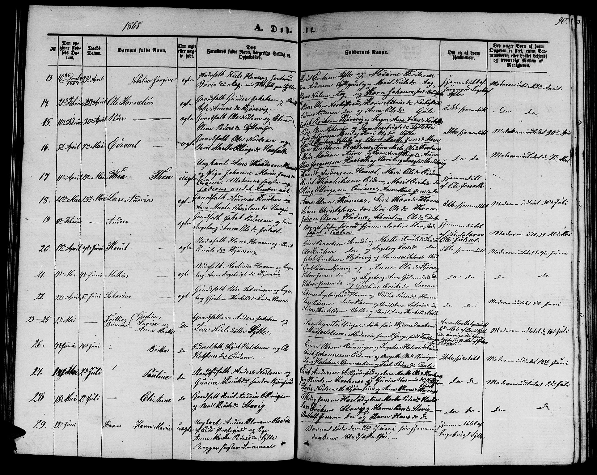 Ministerialprotokoller, klokkerbøker og fødselsregistre - Møre og Romsdal, AV/SAT-A-1454/565/L0753: Parish register (copy) no. 565C02, 1845-1870, p. 90