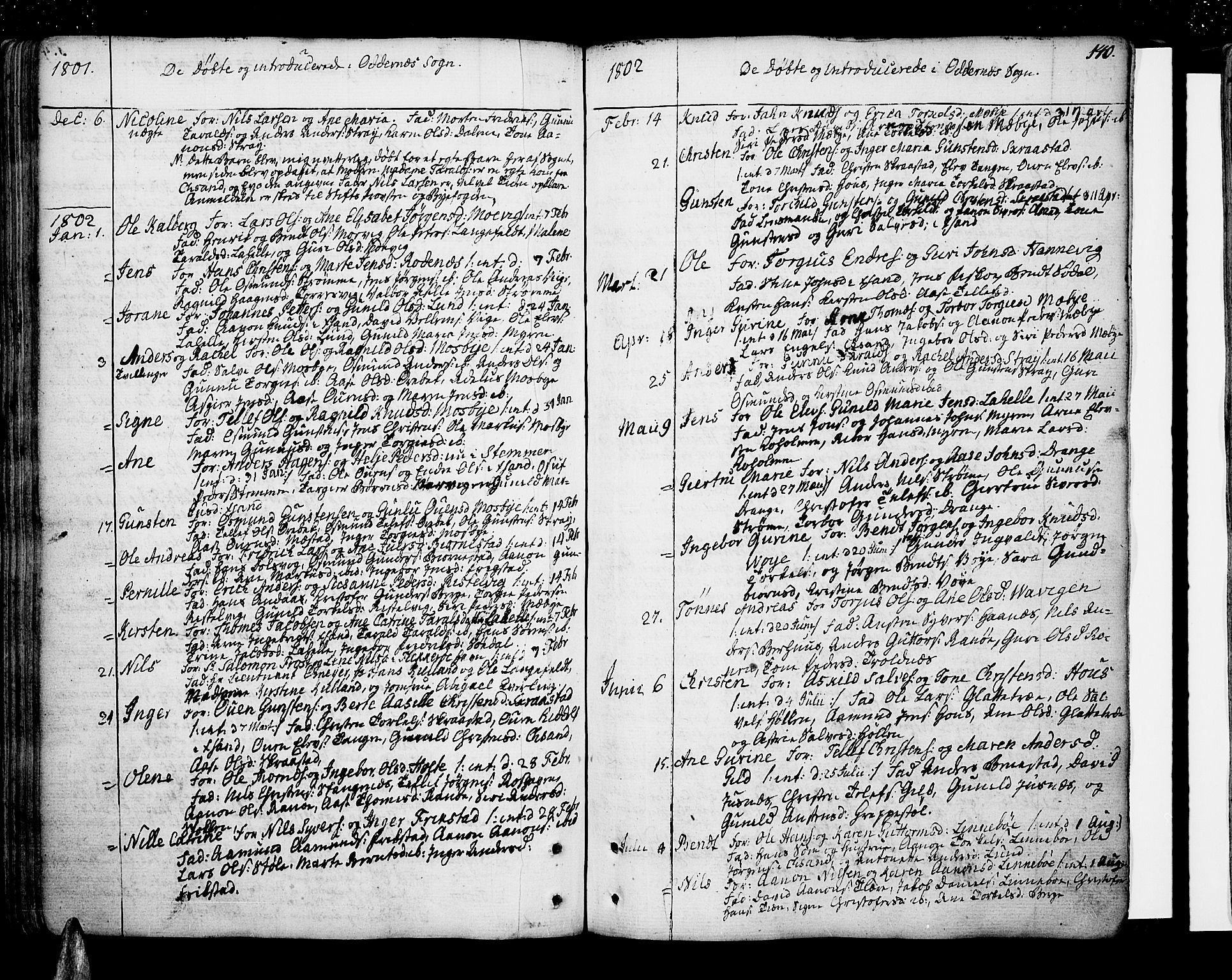 Oddernes sokneprestkontor, SAK/1111-0033/F/Fa/Faa/L0004: Parish register (official) no. A 4, 1764-1820, p. 140