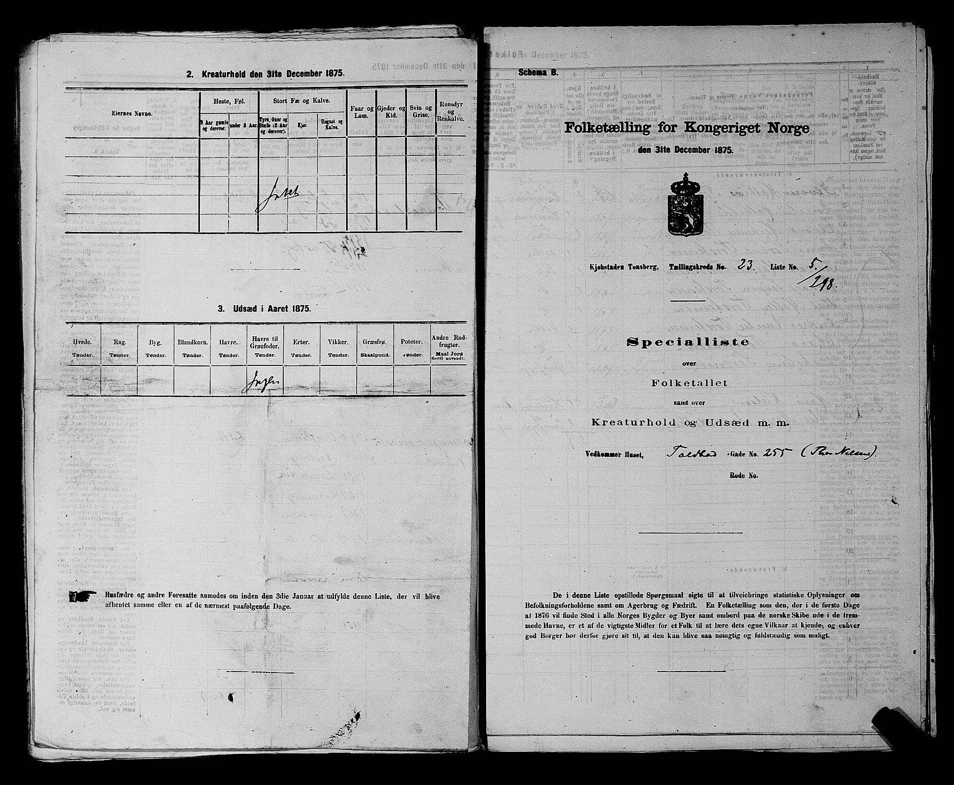 SAKO, 1875 census for 0705P Tønsberg, 1875, p. 731