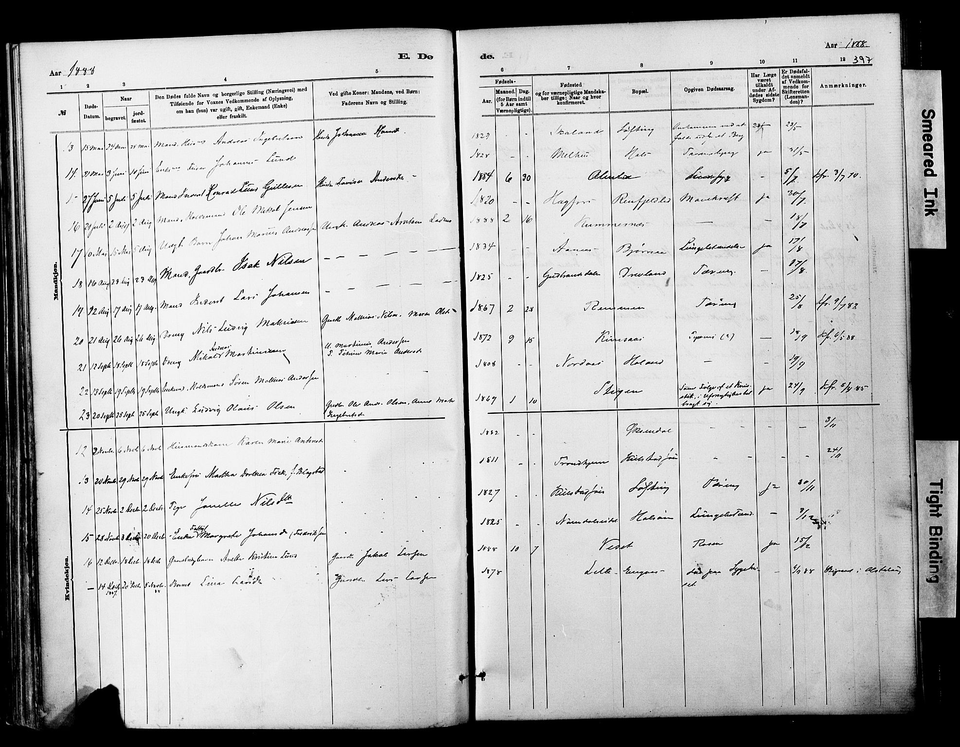 Ministerialprotokoller, klokkerbøker og fødselsregistre - Nordland, SAT/A-1459/820/L0295: Parish register (official) no. 820A16, 1880-1896, p. 397