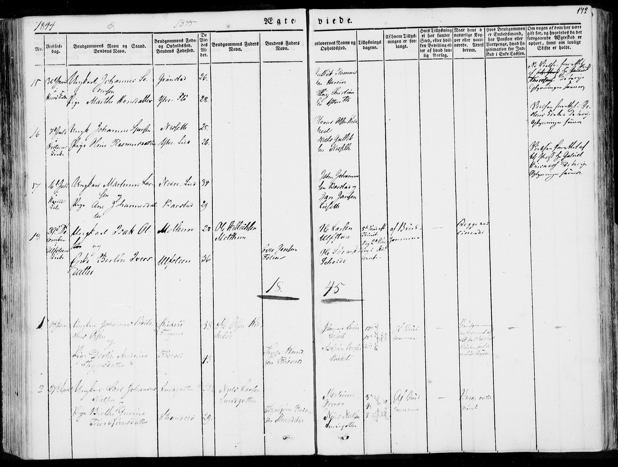 Ministerialprotokoller, klokkerbøker og fødselsregistre - Møre og Romsdal, AV/SAT-A-1454/509/L0104: Parish register (official) no. 509A02, 1833-1847, p. 172