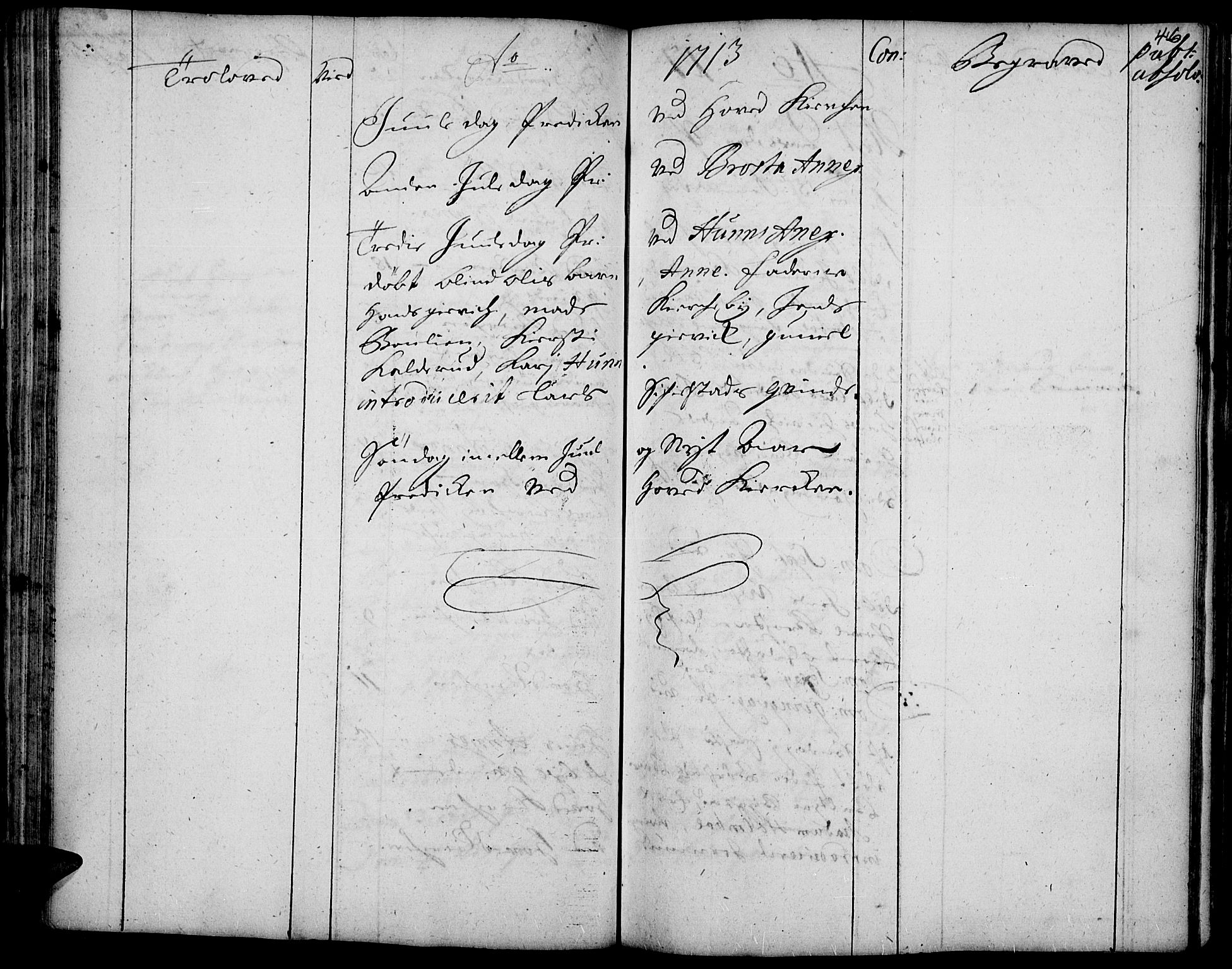 Vardal prestekontor, SAH/PREST-100/H/Ha/Haa/L0001: Parish register (official) no. 1, 1706-1748, p. 46