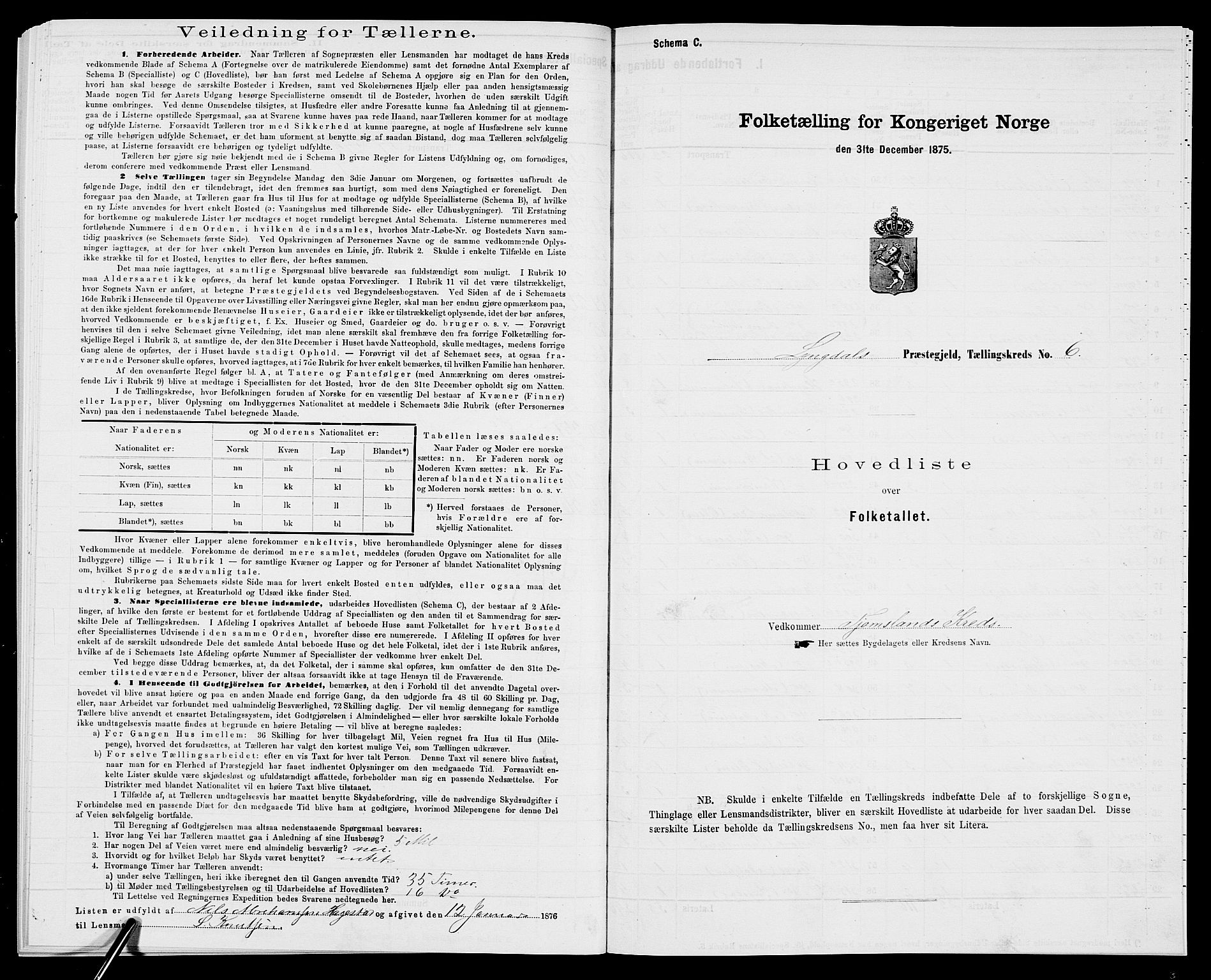SAK, 1875 census for 1032P Lyngdal, 1875, p. 62