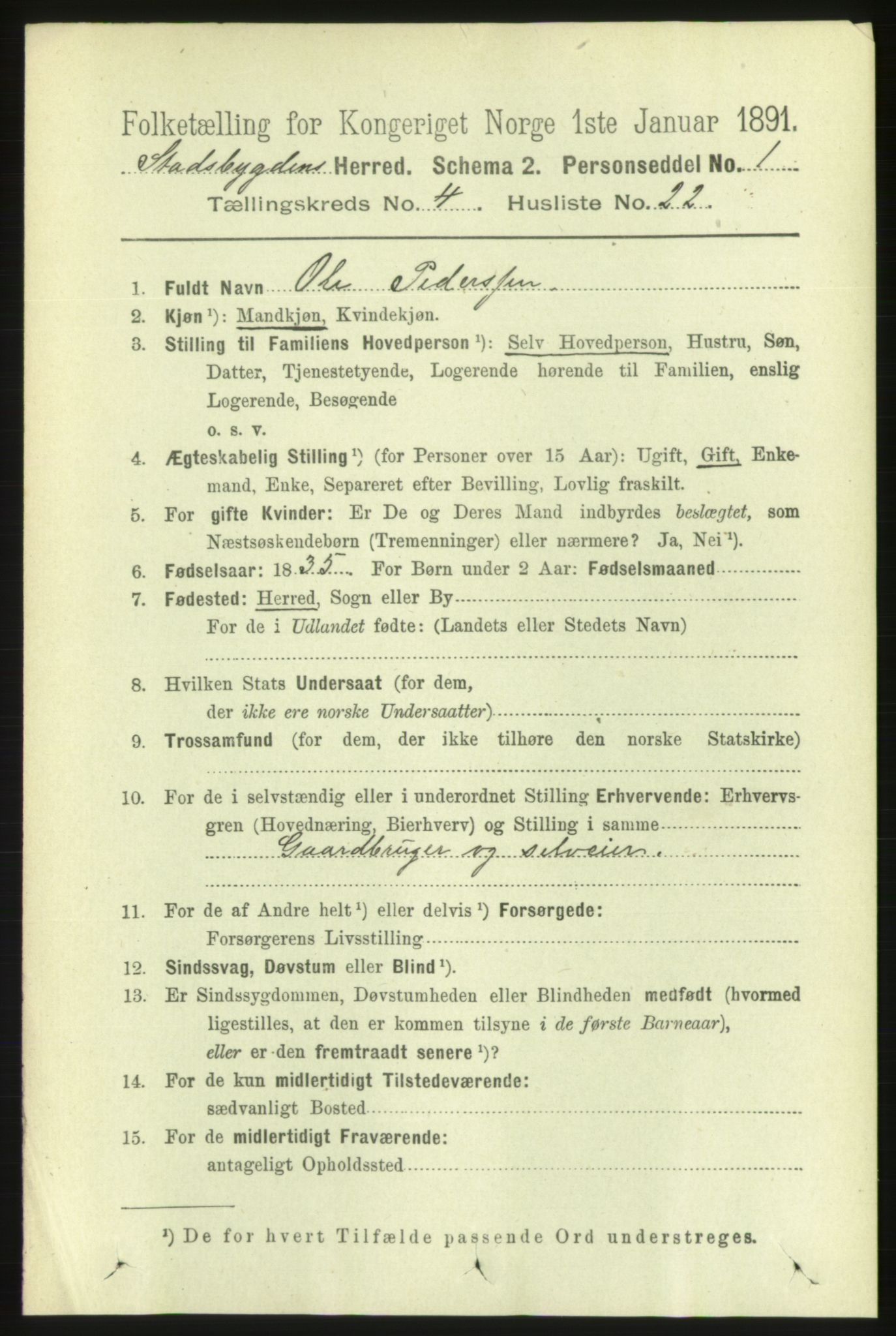 RA, 1891 census for 1625 Stadsbygd, 1891, p. 1947