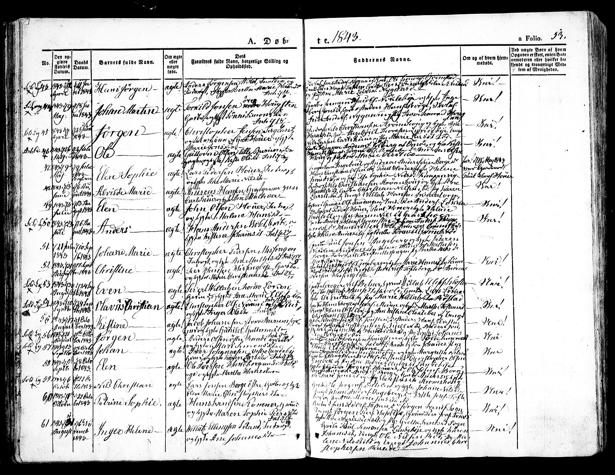 Råde prestekontor kirkebøker, AV/SAO-A-2009/F/Fa/L0005: Parish register (official) no. 5, 1830-1853, p. 53