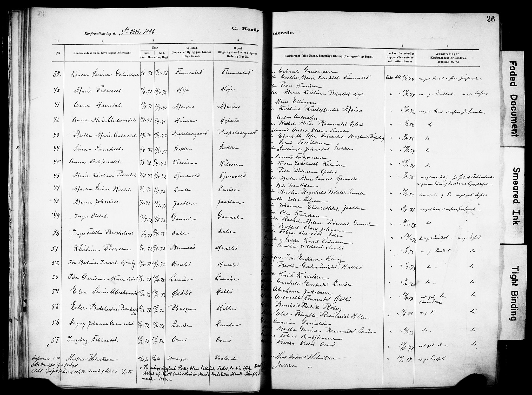 Hetland sokneprestkontor, AV/SAST-A-101826/30/30BA/L0012: Parish register (official) no. A 12, 1882-1912, p. 26