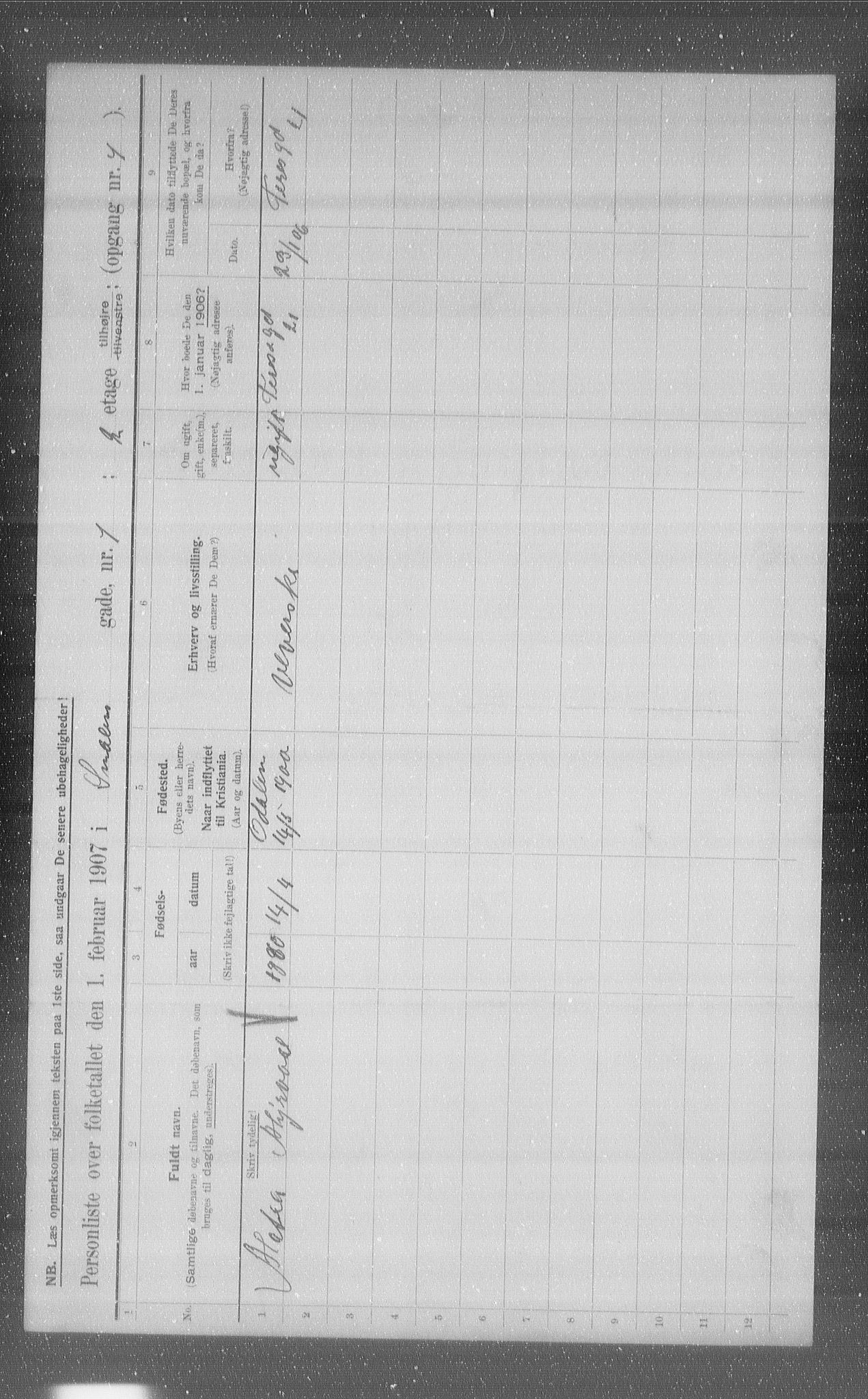 OBA, Municipal Census 1907 for Kristiania, 1907, p. 49877