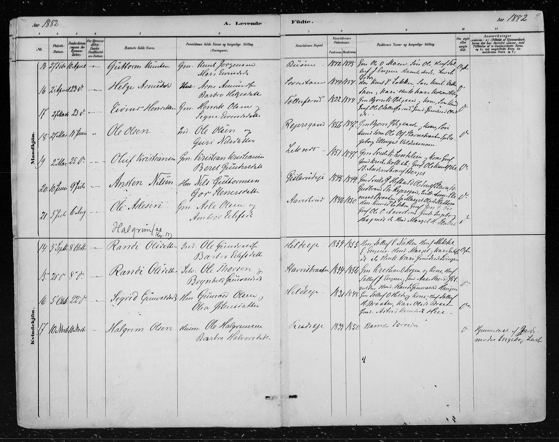 Nes kirkebøker, SAKO/A-236/F/Fa/L0012: Parish register (official) no. 12, 1881-1917, p. 9