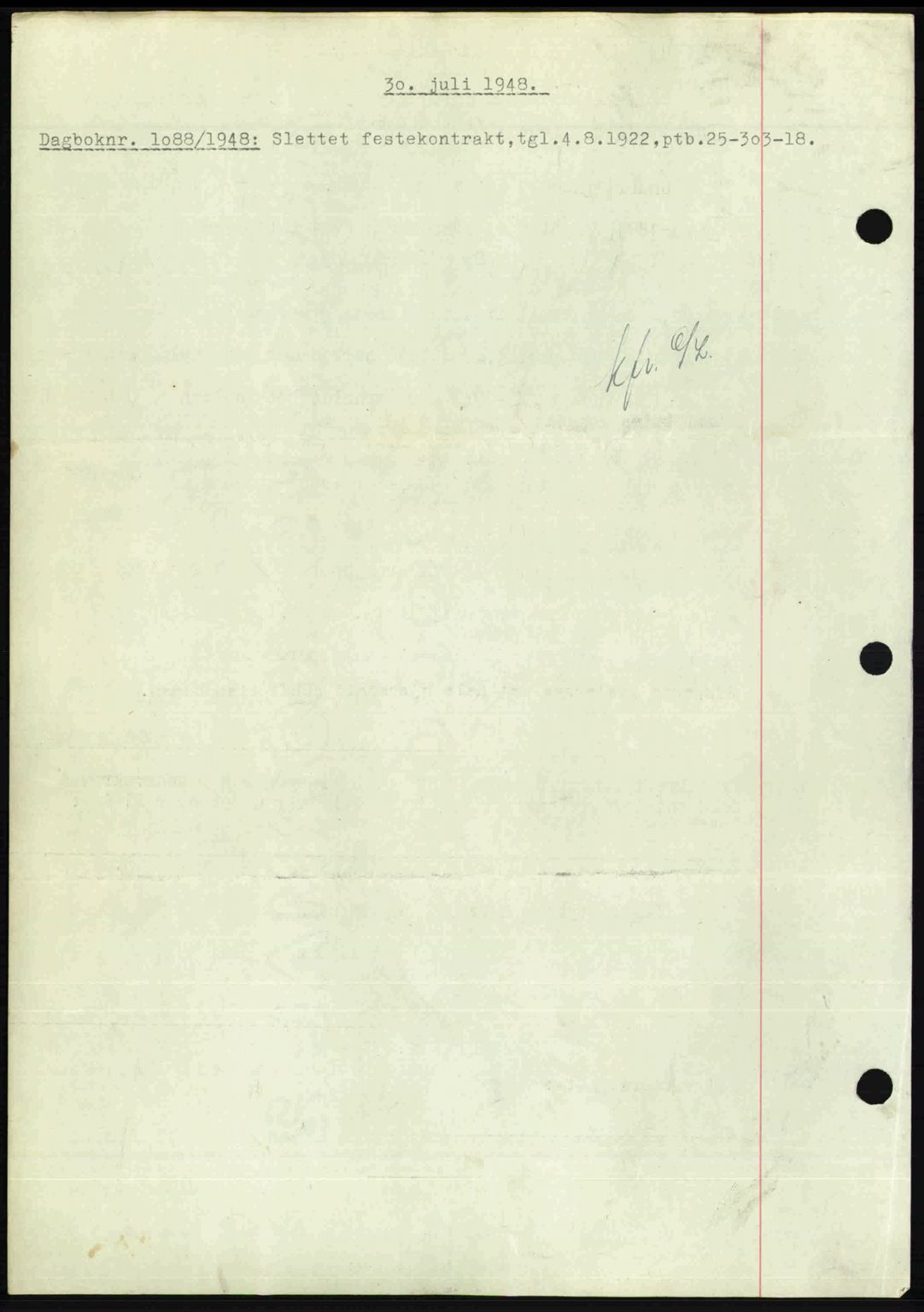 Nedenes sorenskriveri, AV/SAK-1221-0006/G/Gb/Gba/L0059: Mortgage book no. A11, 1948-1948, Diary no: : 1088/1948