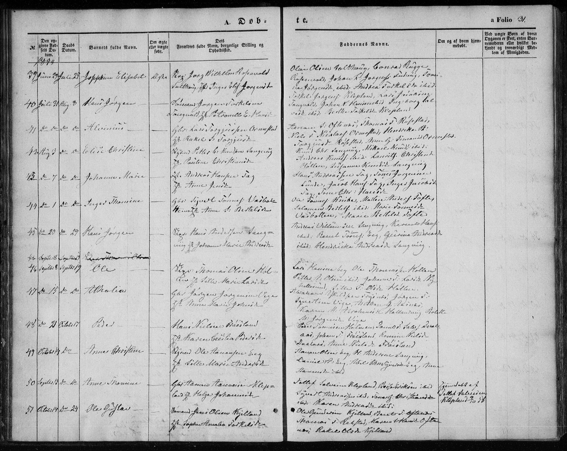 Søgne sokneprestkontor, AV/SAK-1111-0037/F/Fa/Fab/L0010: Parish register (official) no. A 10, 1853-1869, p. 31