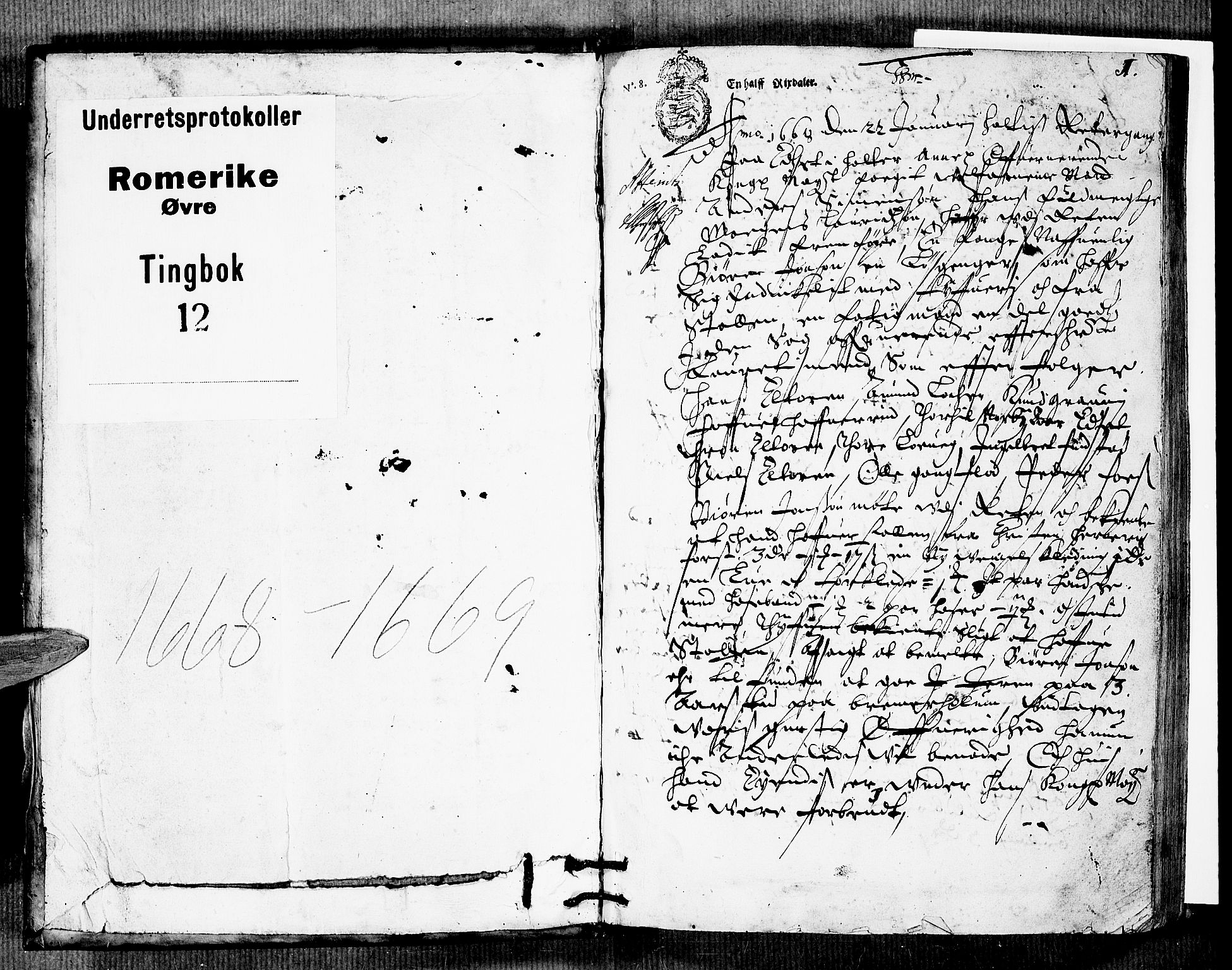 Øvre Romerike sorenskriveri, SAO/A-10649/F/Fb/L0012: Tingbok 12, 1668-1669, p. 0b-1a