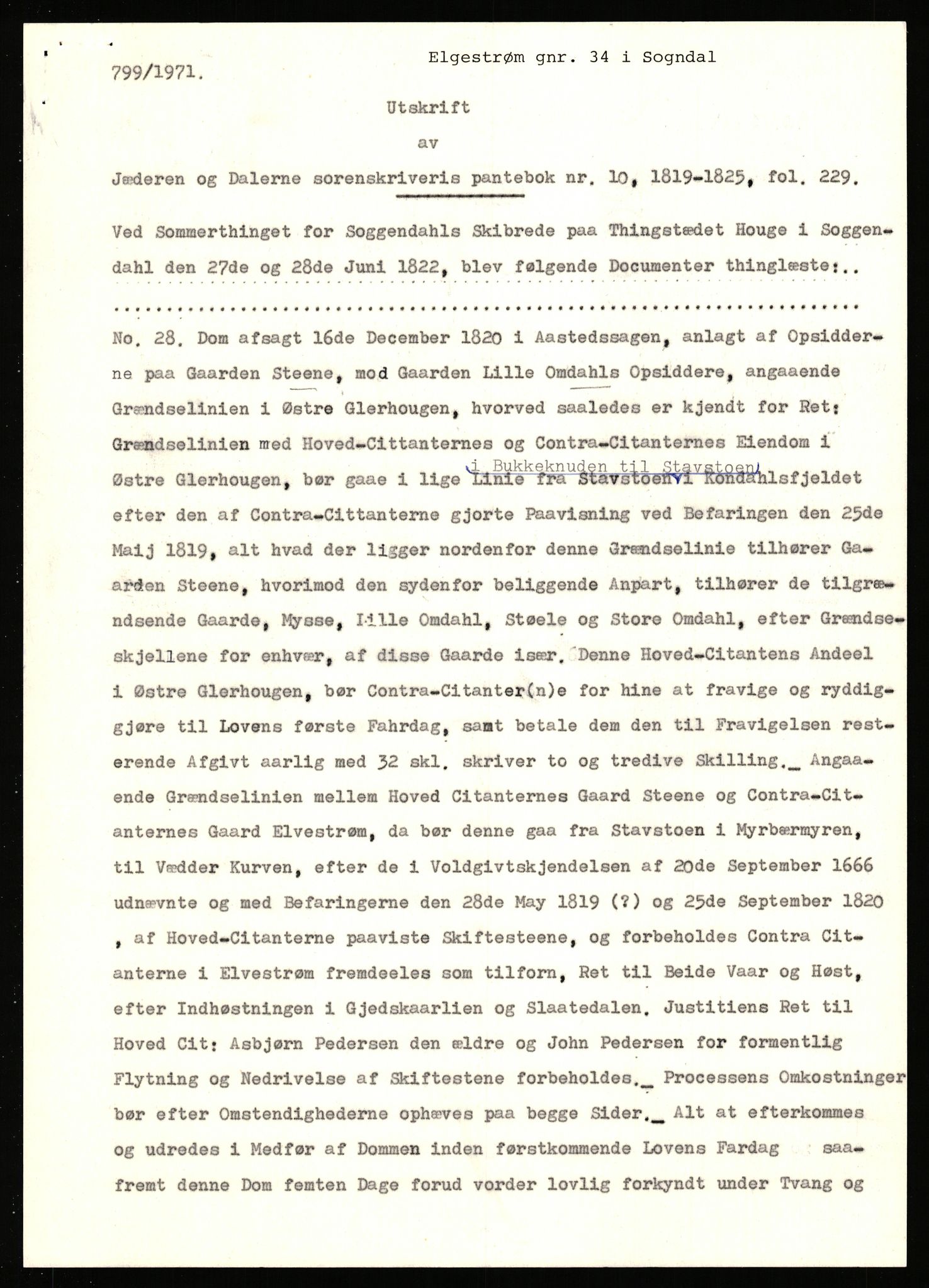 Statsarkivet i Stavanger, SAST/A-101971/03/Y/Yj/L0017: Avskrifter sortert etter gårdsnavn: Eigeland østre - Elve, 1750-1930, p. 425