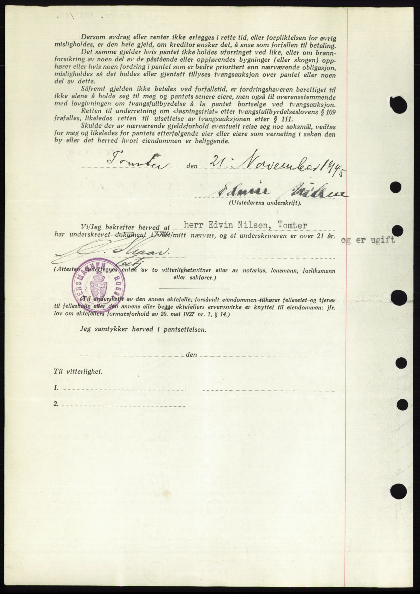 Moss sorenskriveri, AV/SAO-A-10168: Mortgage book no. B15, 1946-1946, Diary no: : 1833/1946