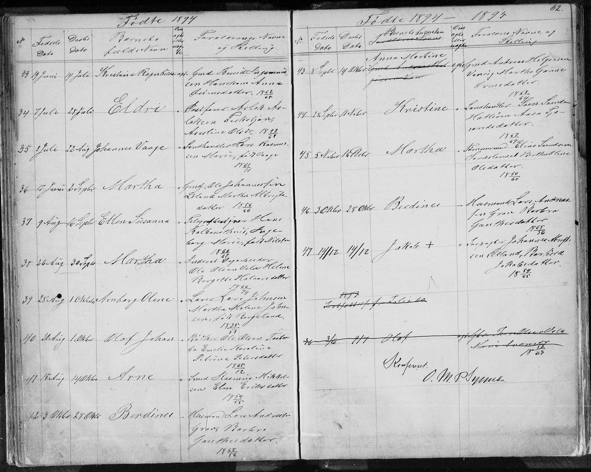 Sand sokneprestkontor, AV/SAST-A-101848/01/IV/L0003: Parish register (copy) no. B 3, 1872-1935, p. 62