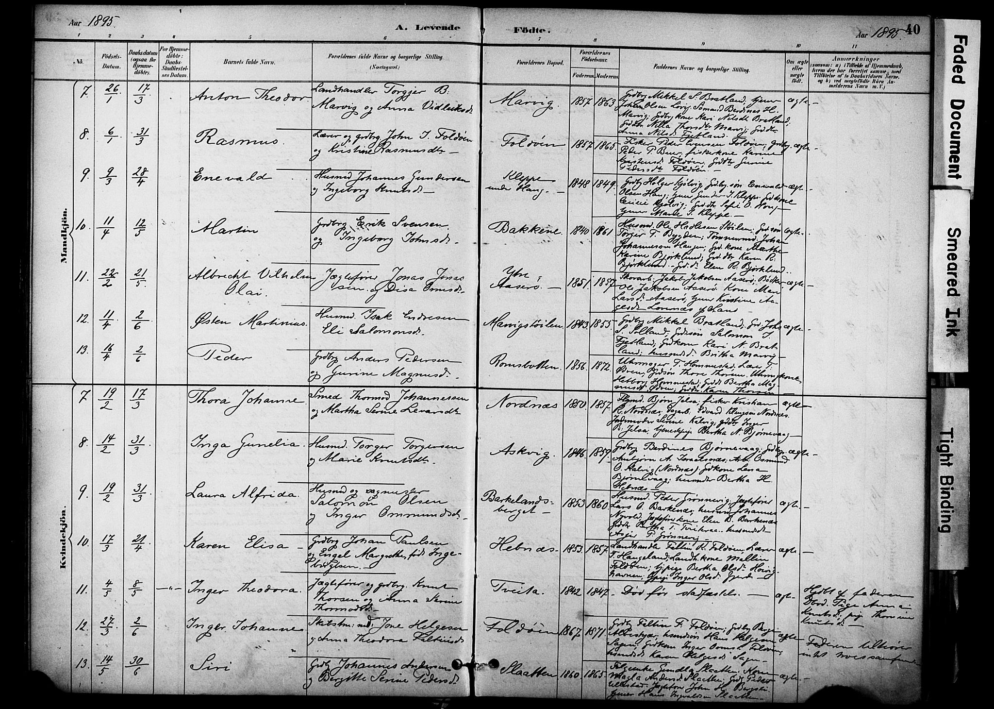 Jelsa sokneprestkontor, AV/SAST-A-101842/01/IV: Parish register (official) no. A 10, 1884-1906, p. 40