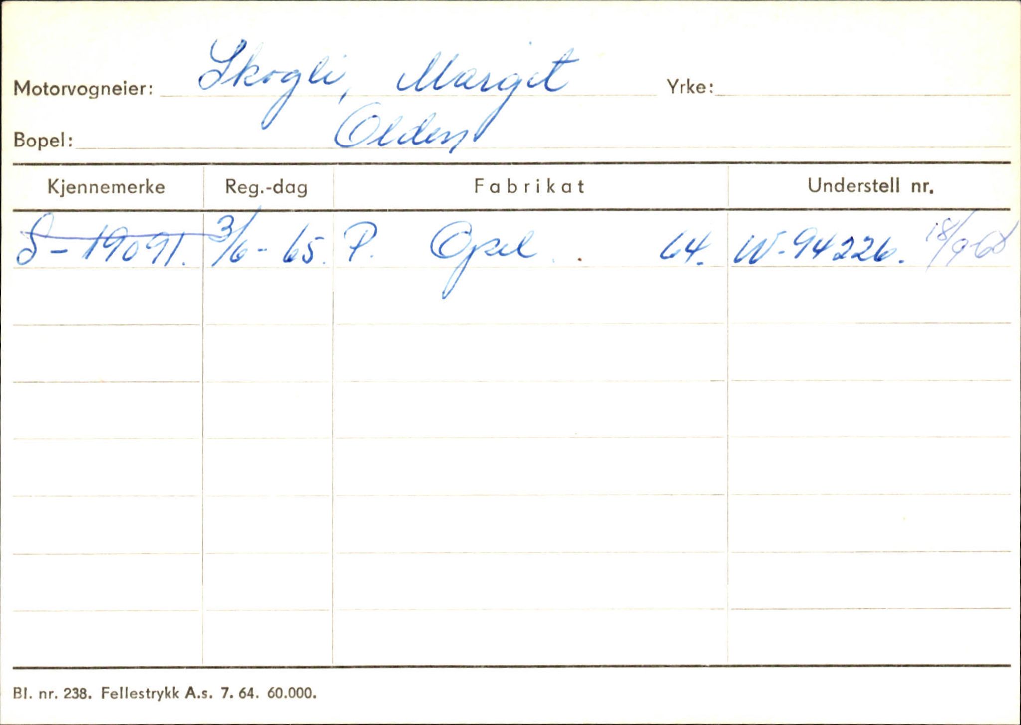 Statens vegvesen, Sogn og Fjordane vegkontor, AV/SAB-A-5301/4/F/L0131: Eigarregister Høyanger P-Å. Stryn S-Å, 1945-1975, p. 1299