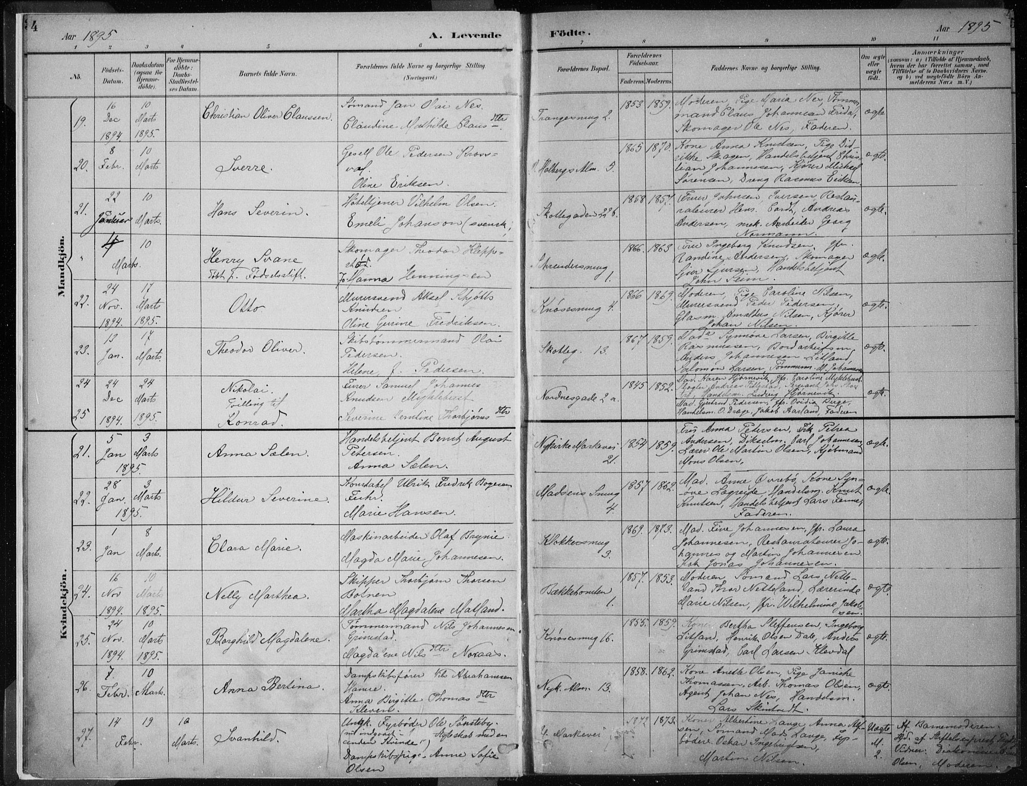 Nykirken Sokneprestembete, AV/SAB-A-77101/H/Haa/L0018: Parish register (official) no. B 6, 1895-1903, p. 4