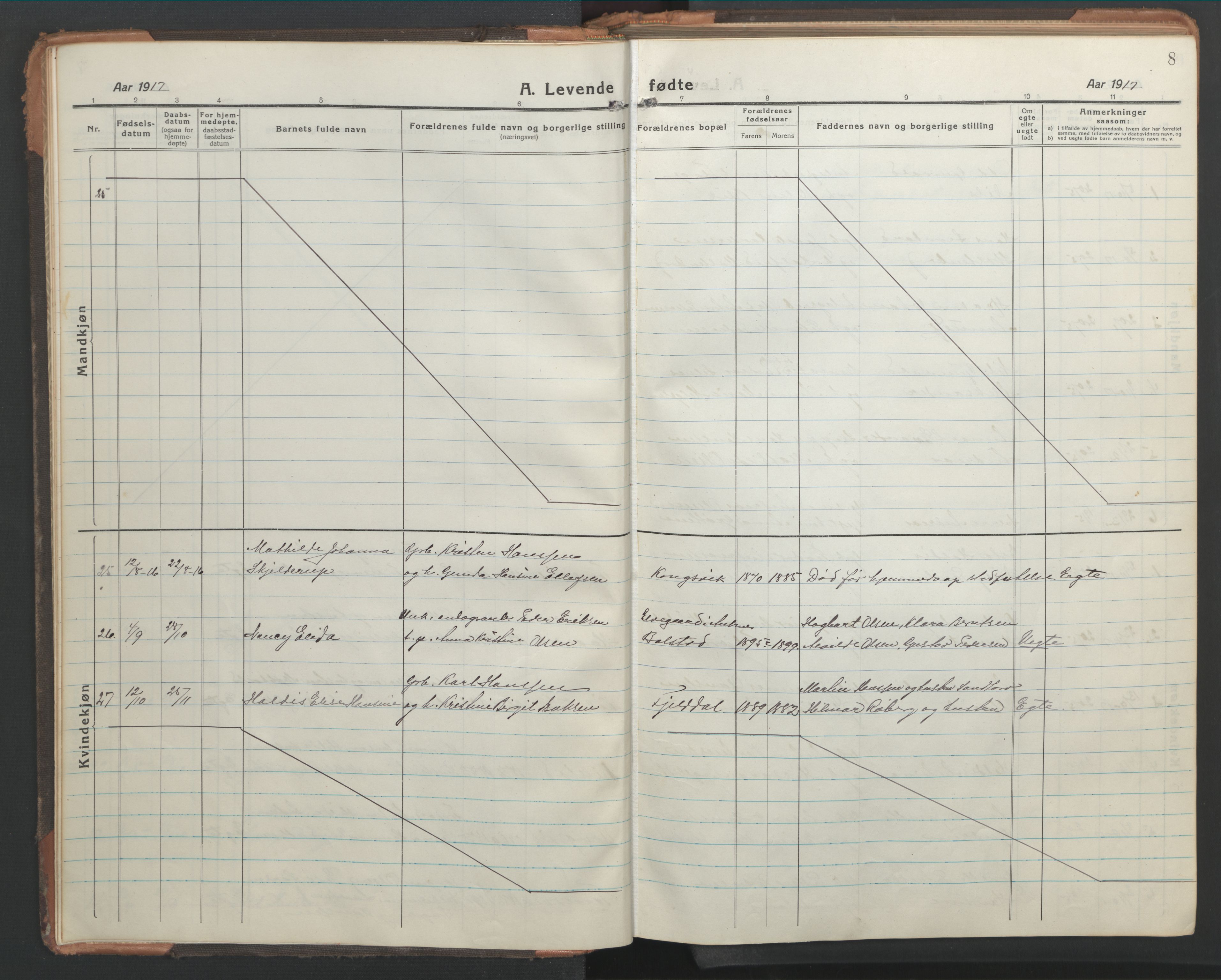 Ministerialprotokoller, klokkerbøker og fødselsregistre - Nordland, AV/SAT-A-1459/865/L0933: Parish register (copy) no. 865C05, 1917-1947, p. 8