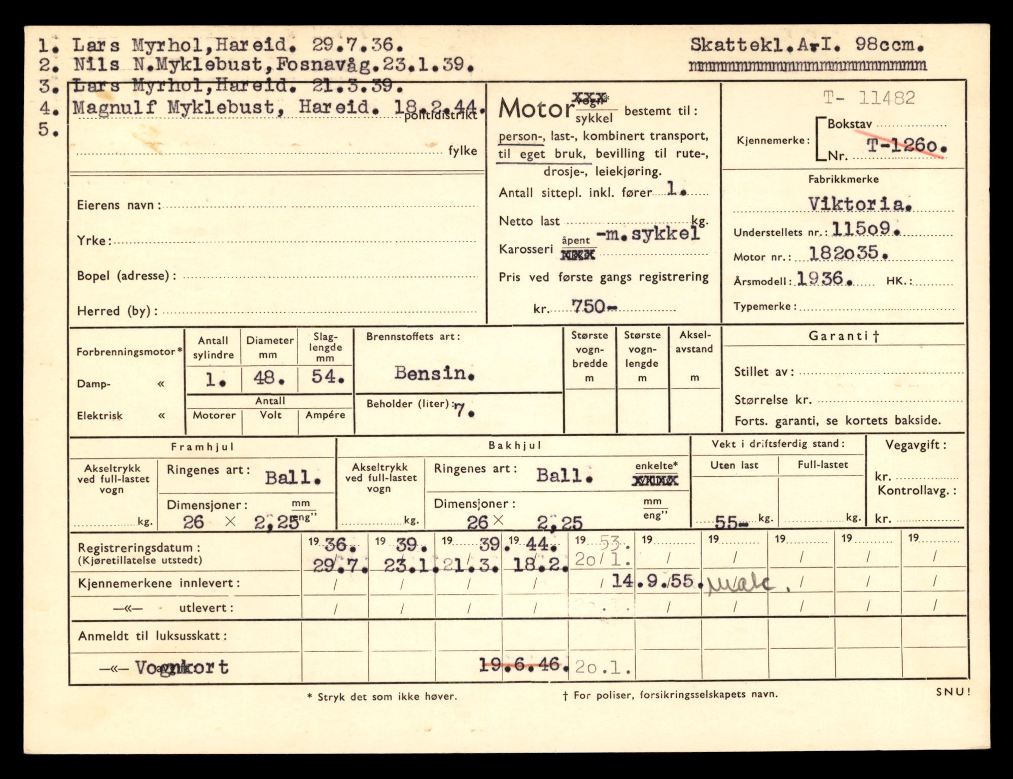 Møre og Romsdal vegkontor - Ålesund trafikkstasjon, SAT/A-4099/F/Fe/L0029: Registreringskort for kjøretøy T 11430 - T 11619, 1927-1998, p. 925