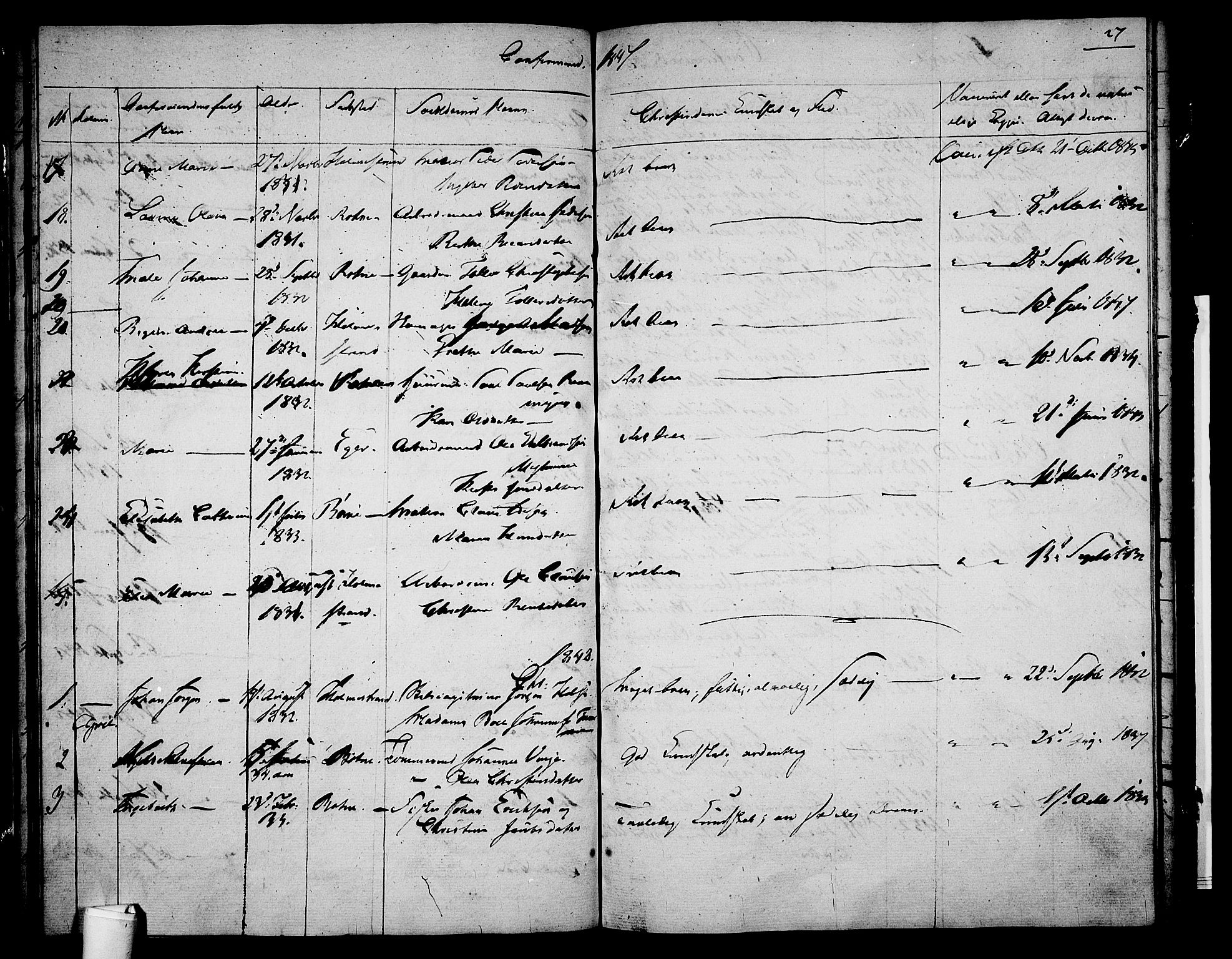 Holmestrand kirkebøker, AV/SAKO-A-346/G/Ga/L0002: Parish register (copy) no. 2, 1846-1849, p. 27