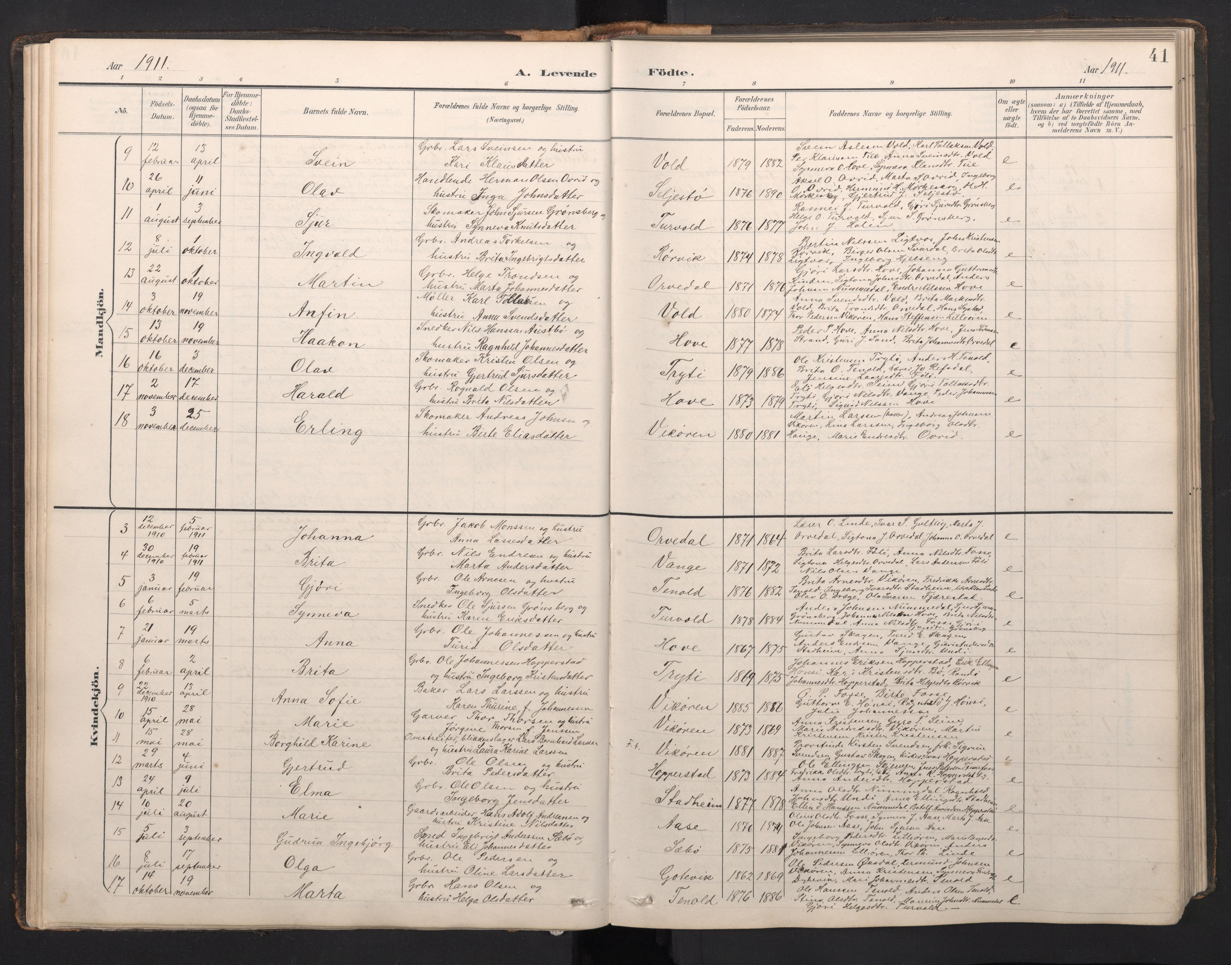 Vik sokneprestembete, AV/SAB-A-81501/H/Hab/Haba/L0004: Parish register (copy) no. A 4, 1895-1914, p. 40b-41a