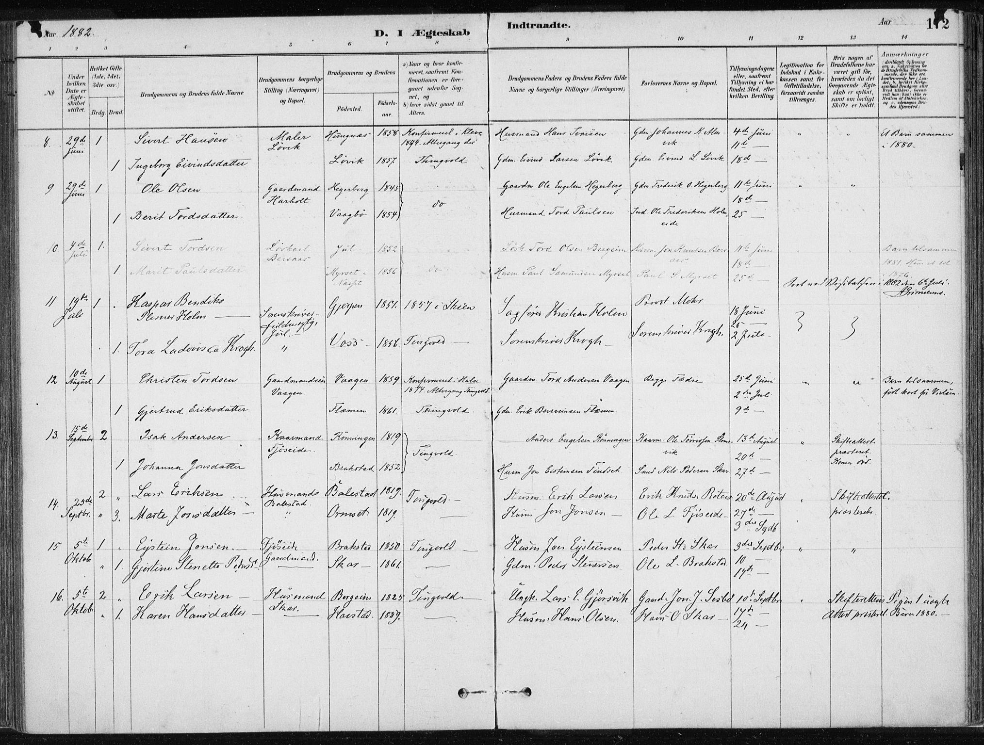 Ministerialprotokoller, klokkerbøker og fødselsregistre - Møre og Romsdal, SAT/A-1454/586/L0987: Parish register (official) no. 586A13, 1879-1892, p. 172