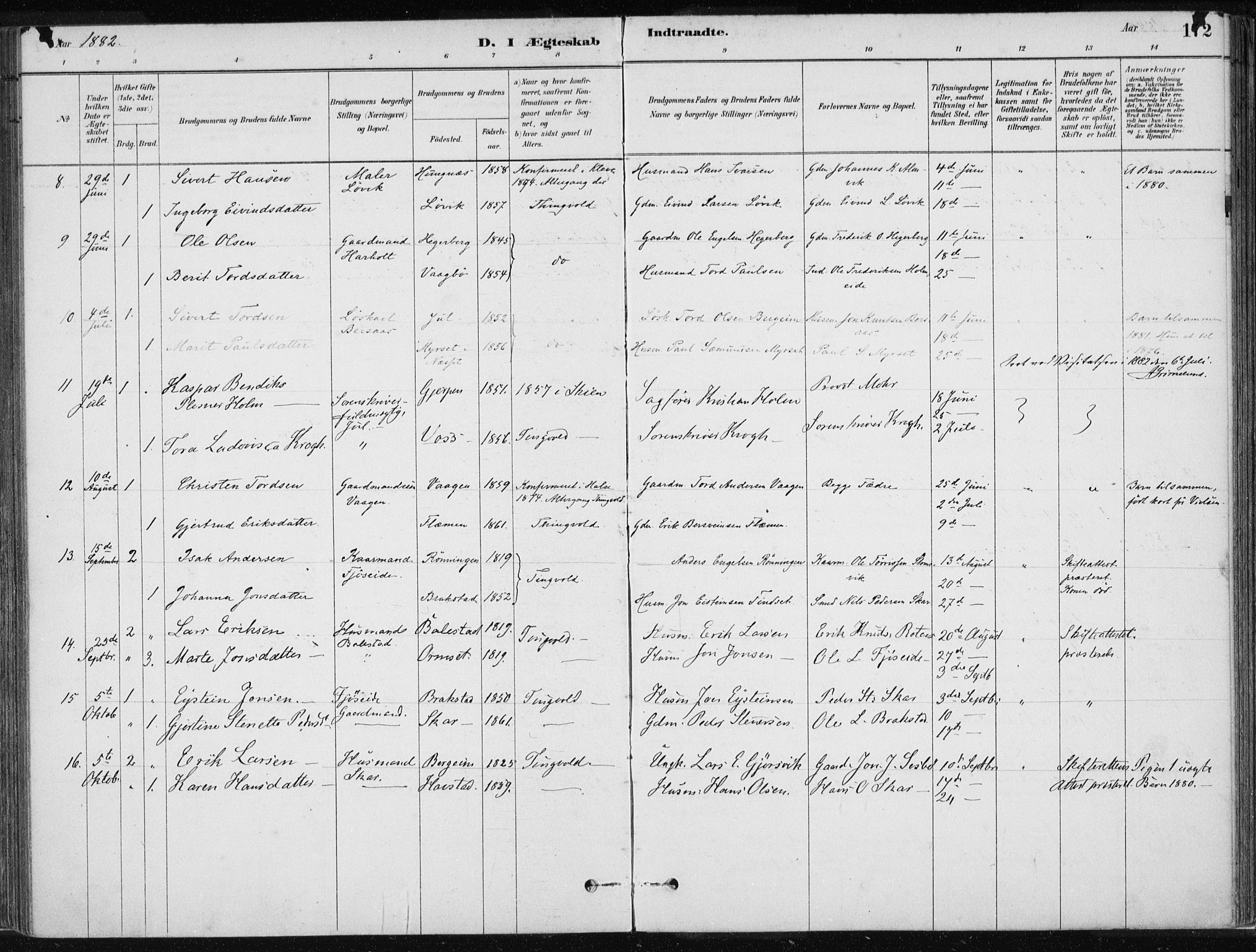 Ministerialprotokoller, klokkerbøker og fødselsregistre - Møre og Romsdal, AV/SAT-A-1454/586/L0987: Parish register (official) no. 586A13, 1879-1892, p. 172