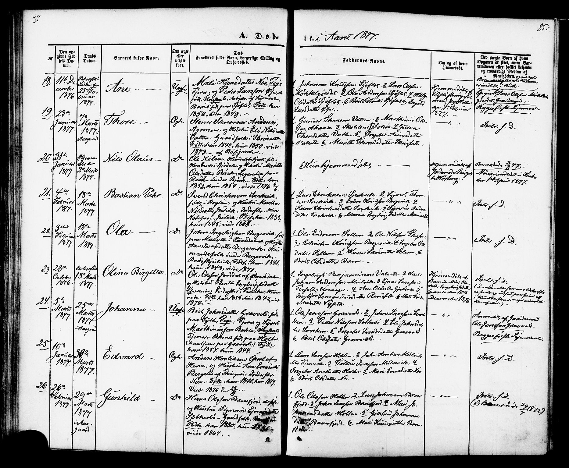 Ministerialprotokoller, klokkerbøker og fødselsregistre - Møre og Romsdal, AV/SAT-A-1454/592/L1027: Parish register (official) no. 592A05, 1865-1878, p. 85