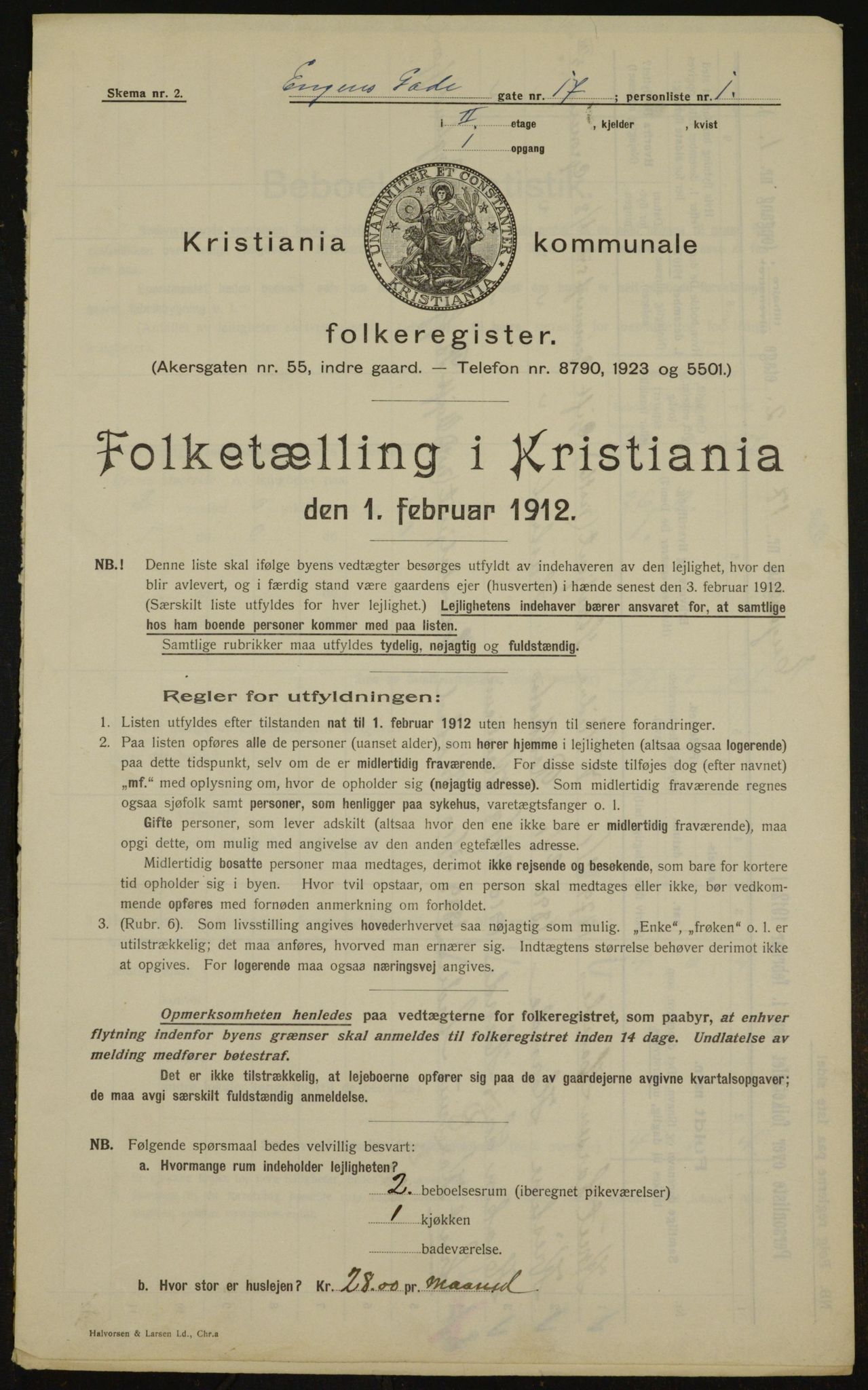 OBA, Municipal Census 1912 for Kristiania, 1912, p. 21881