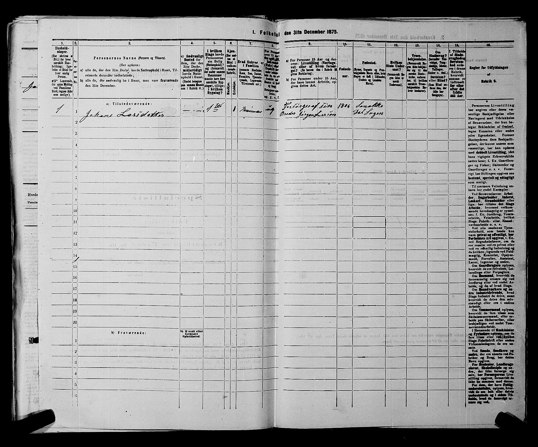 SAKO, 1875 census for 0801P Kragerø, 1875, p. 1394