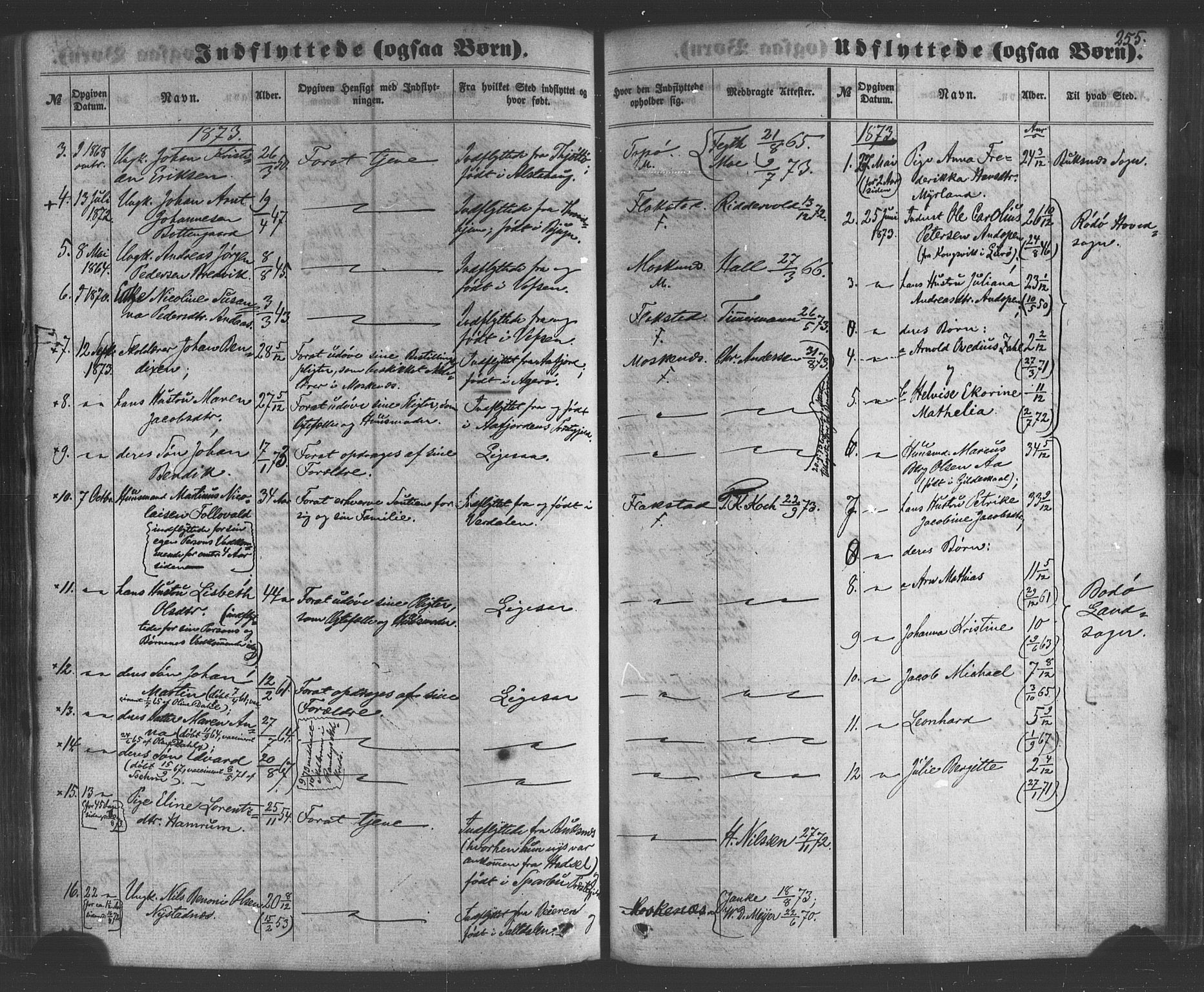 Ministerialprotokoller, klokkerbøker og fødselsregistre - Nordland, SAT/A-1459/885/L1203: Parish register (official) no. 885A04, 1859-1877, p. 255