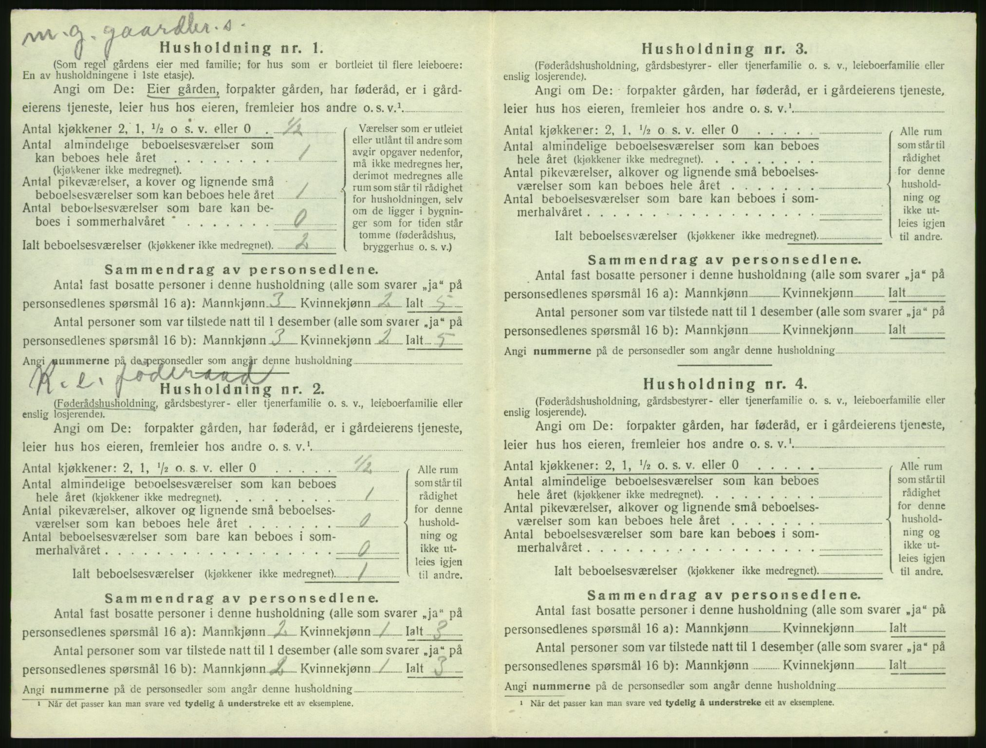 SAT, 1920 census for Vatne, 1920, p. 533