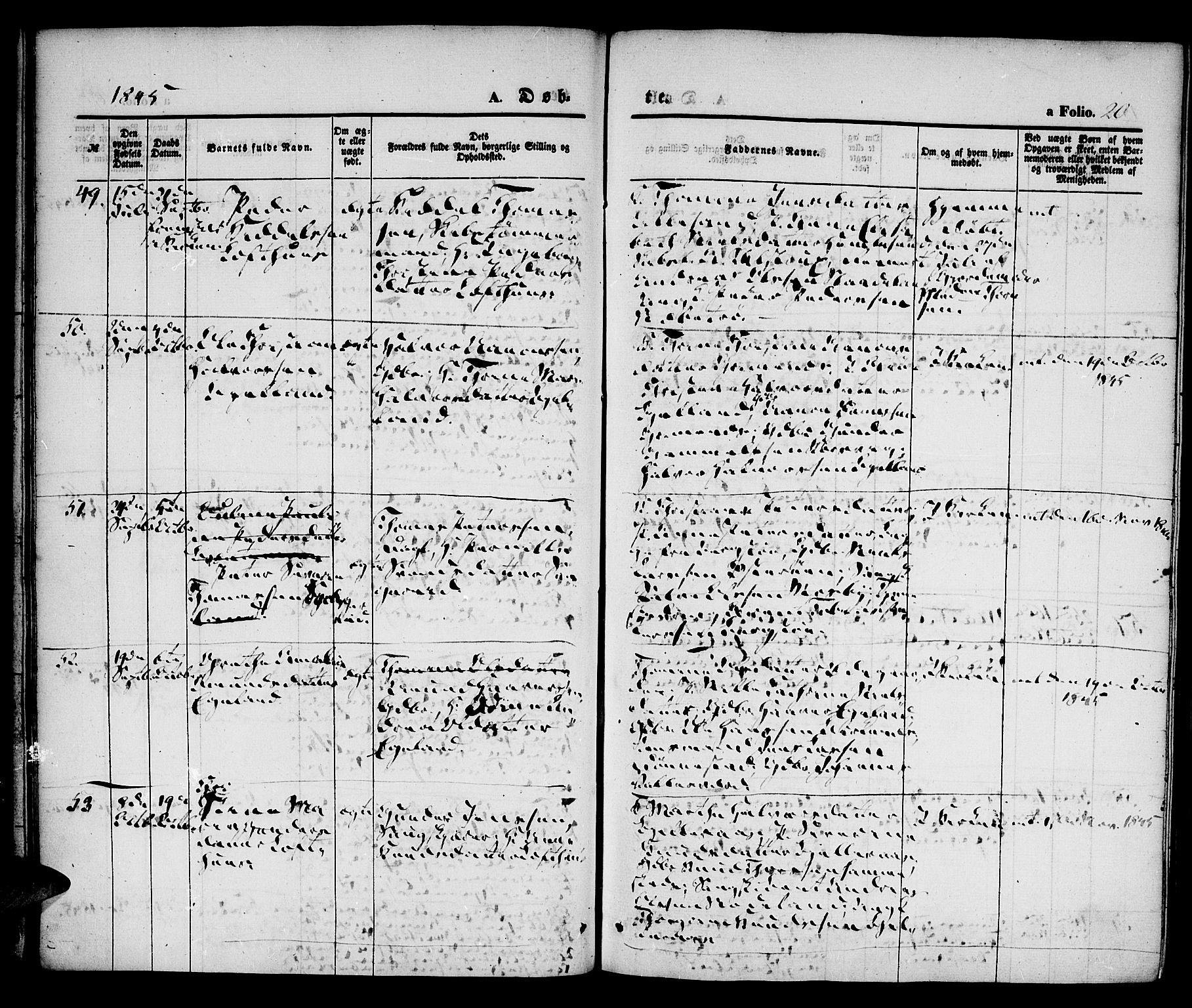 Vestre Moland sokneprestkontor, AV/SAK-1111-0046/F/Fa/Fab/L0005: Parish register (official) no. A 5, 1841-1849, p. 20