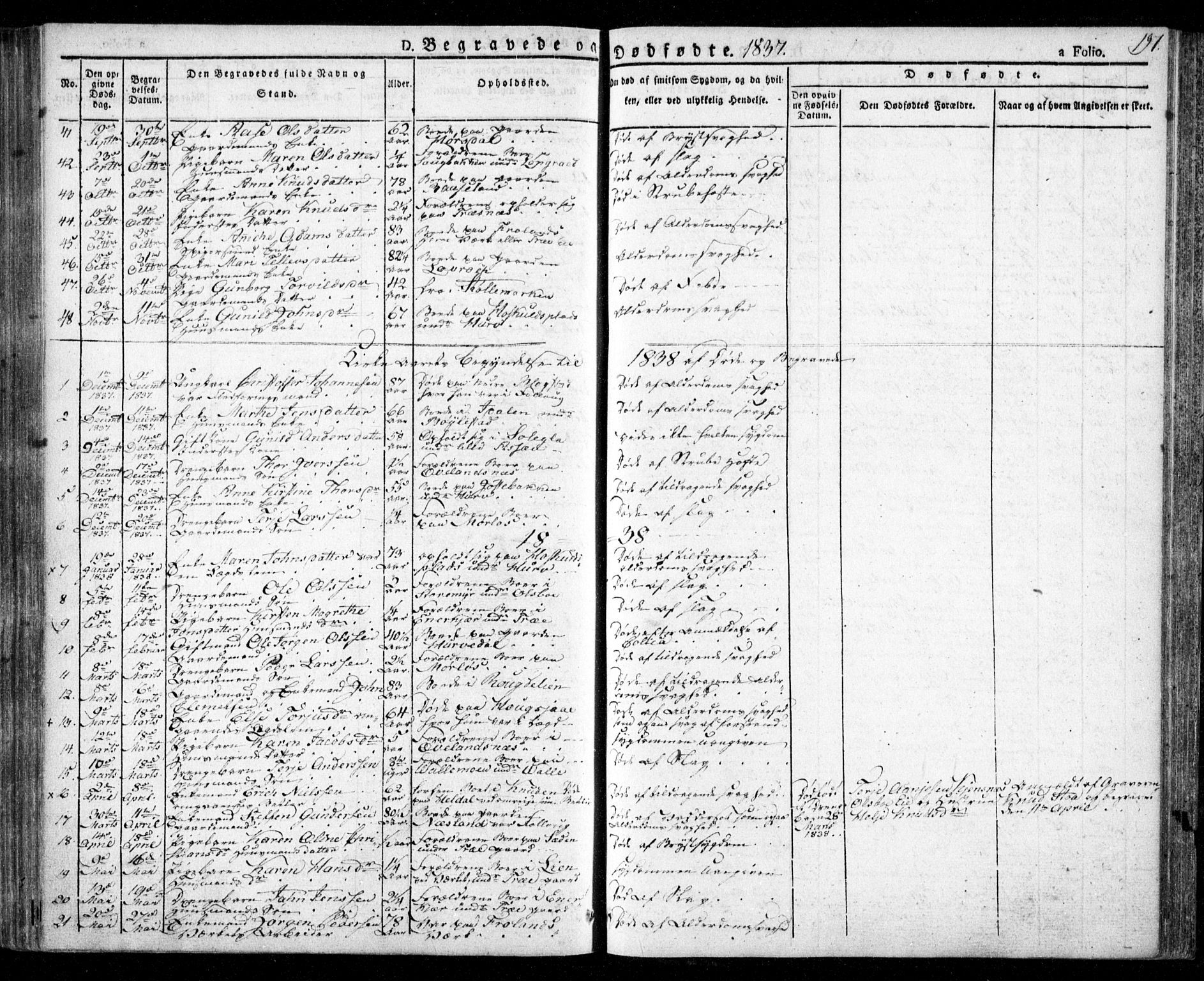 Froland sokneprestkontor, AV/SAK-1111-0013/F/Fa/L0001: Parish register (official) no. A 1, 1827-1844, p. 197