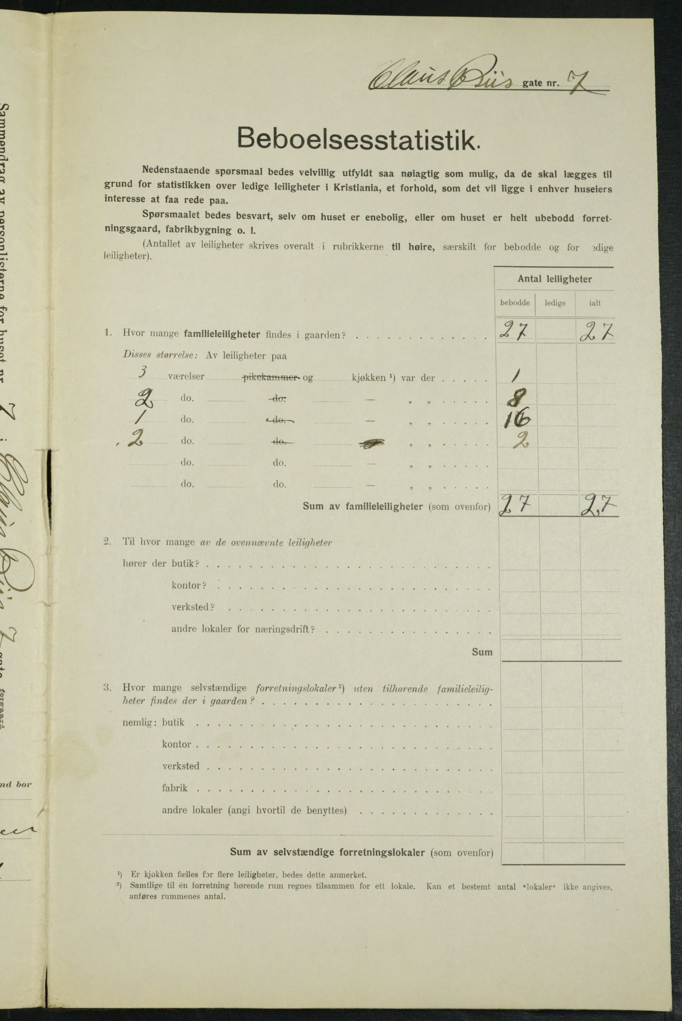 OBA, Municipal Census 1914 for Kristiania, 1914, p. 12870