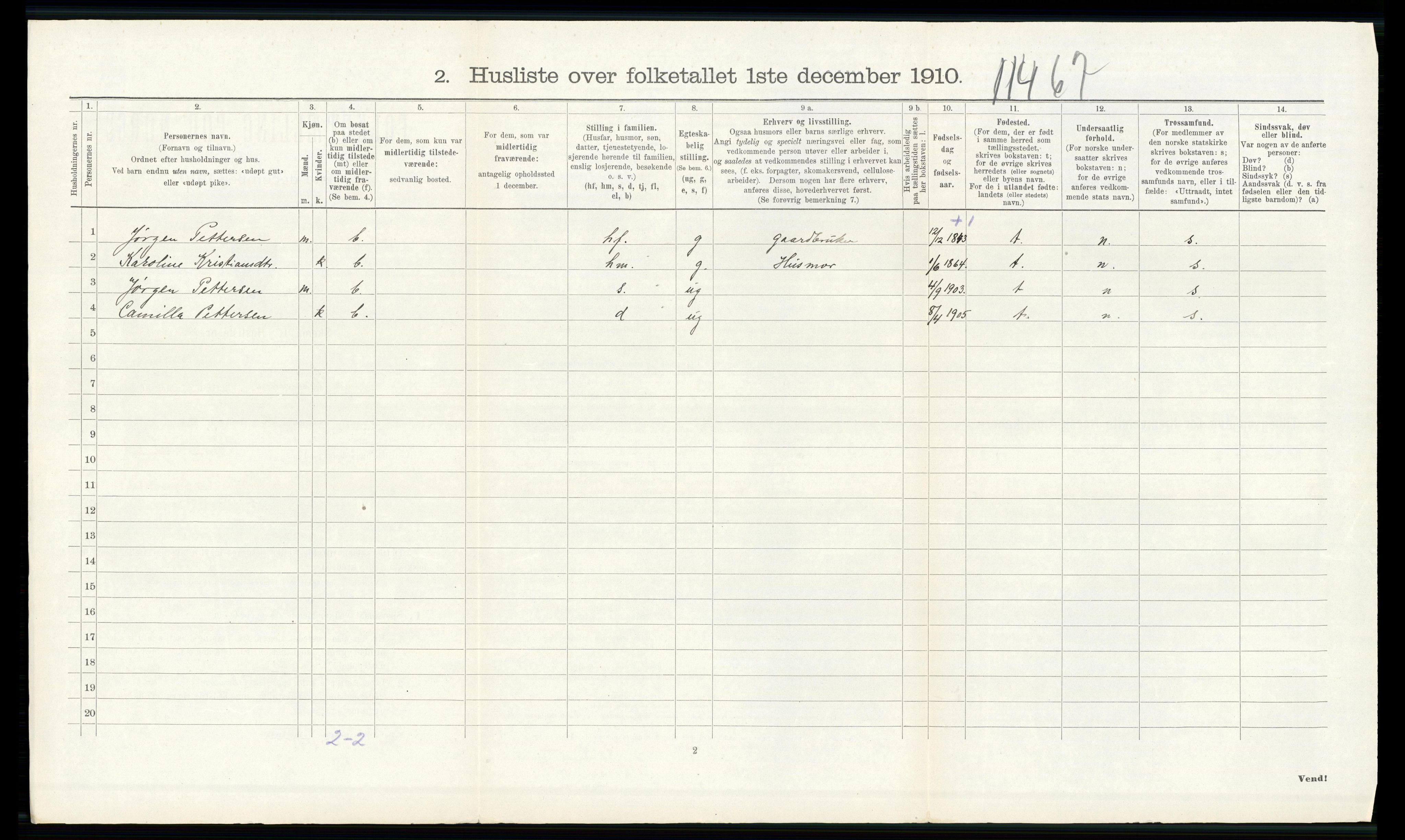 RA, 1910 census for Strømm, 1910, p. 221